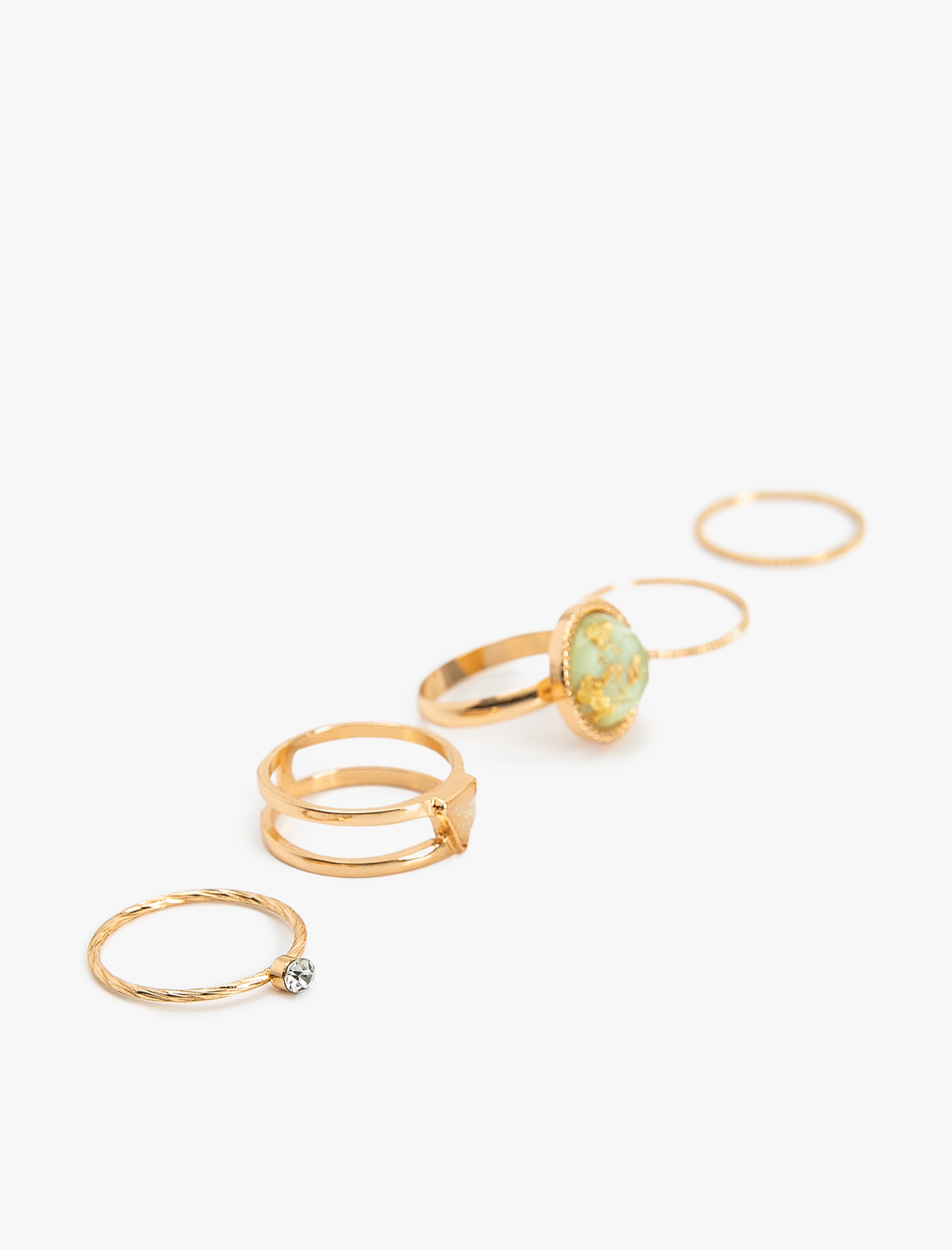  Kadın Yüzük Seti Çelik Karışımlı 5'li