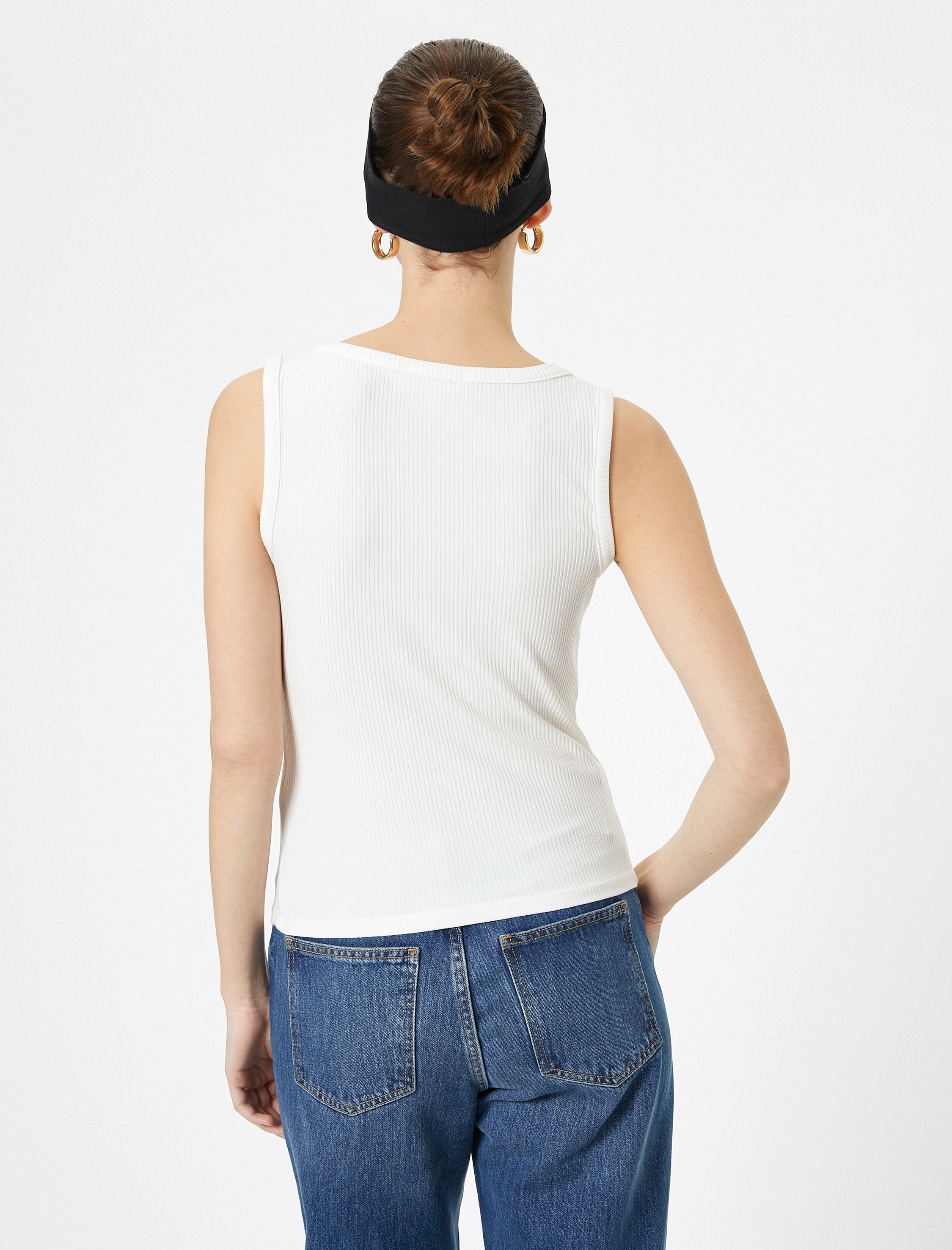   Fitilli Atlet U Yaka Kalın Askılı Slim Fit