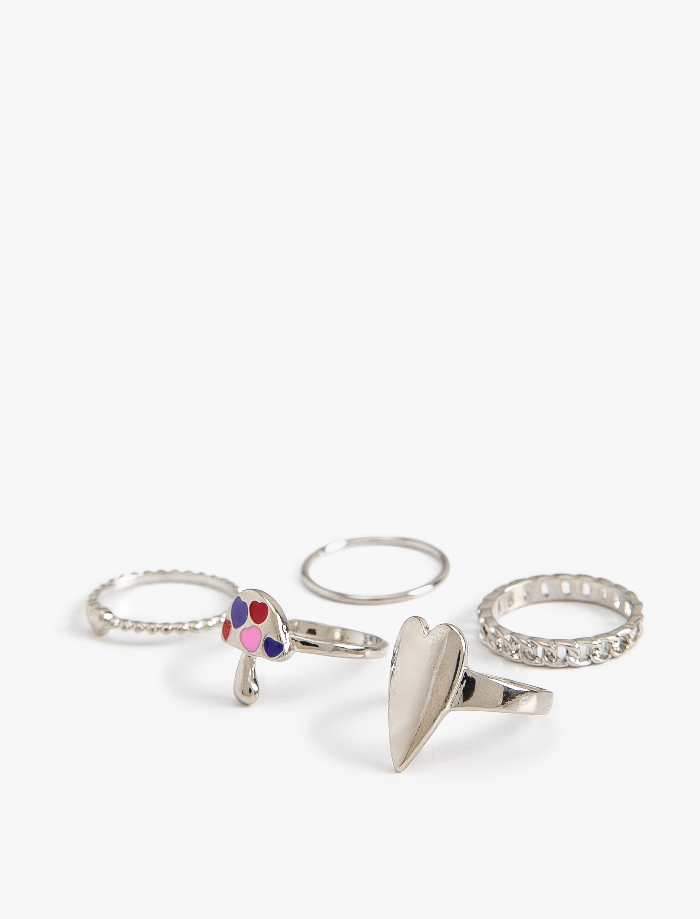 Kadın Çelik Karışımlı Yüzük Seti 5'li