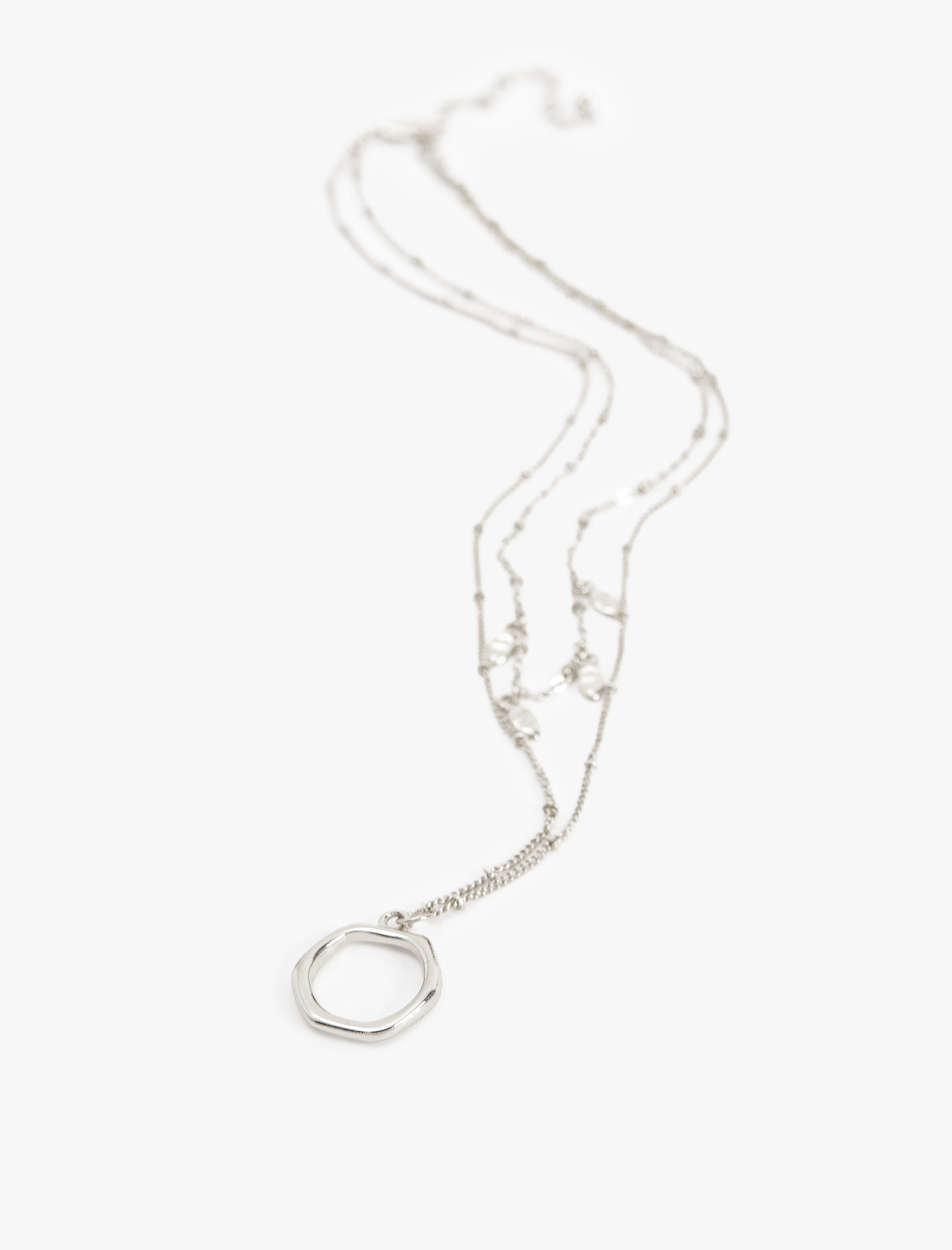  Kadın Katlı Kolye Geometrik Şekilli