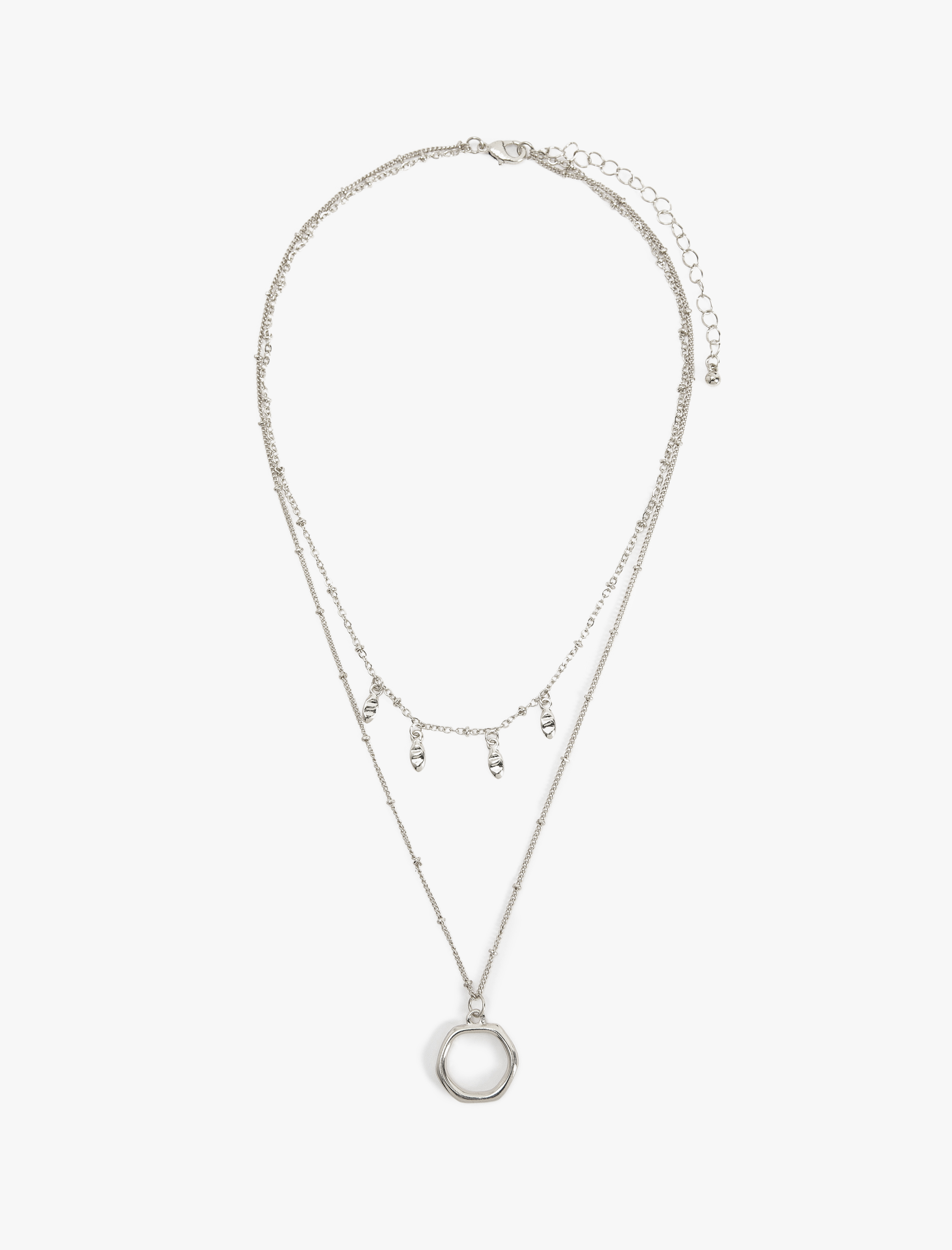  Kadın Katlı Kolye Geometrik Şekilli