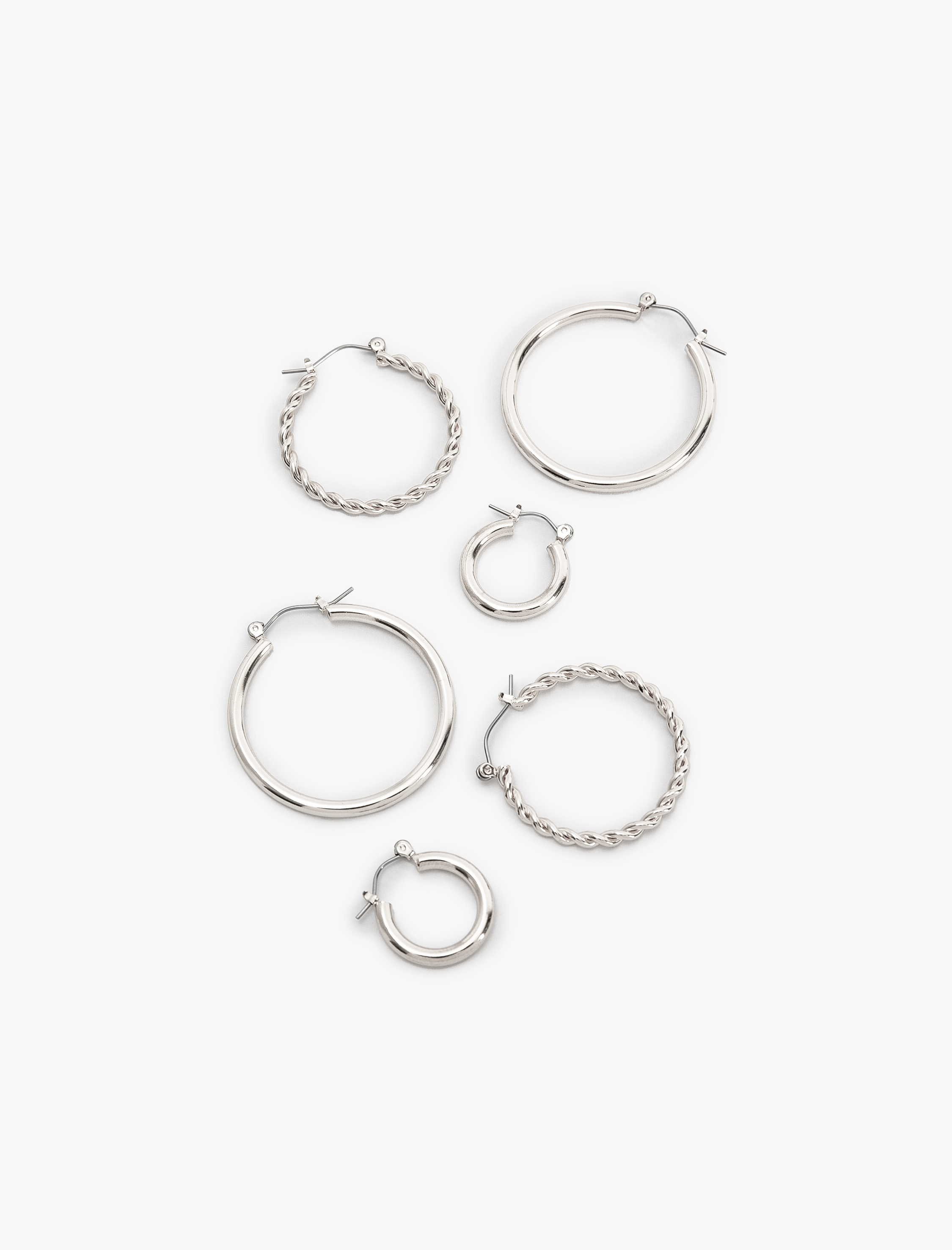  Kadın Çelik Halka Küpe Seti 3'lü