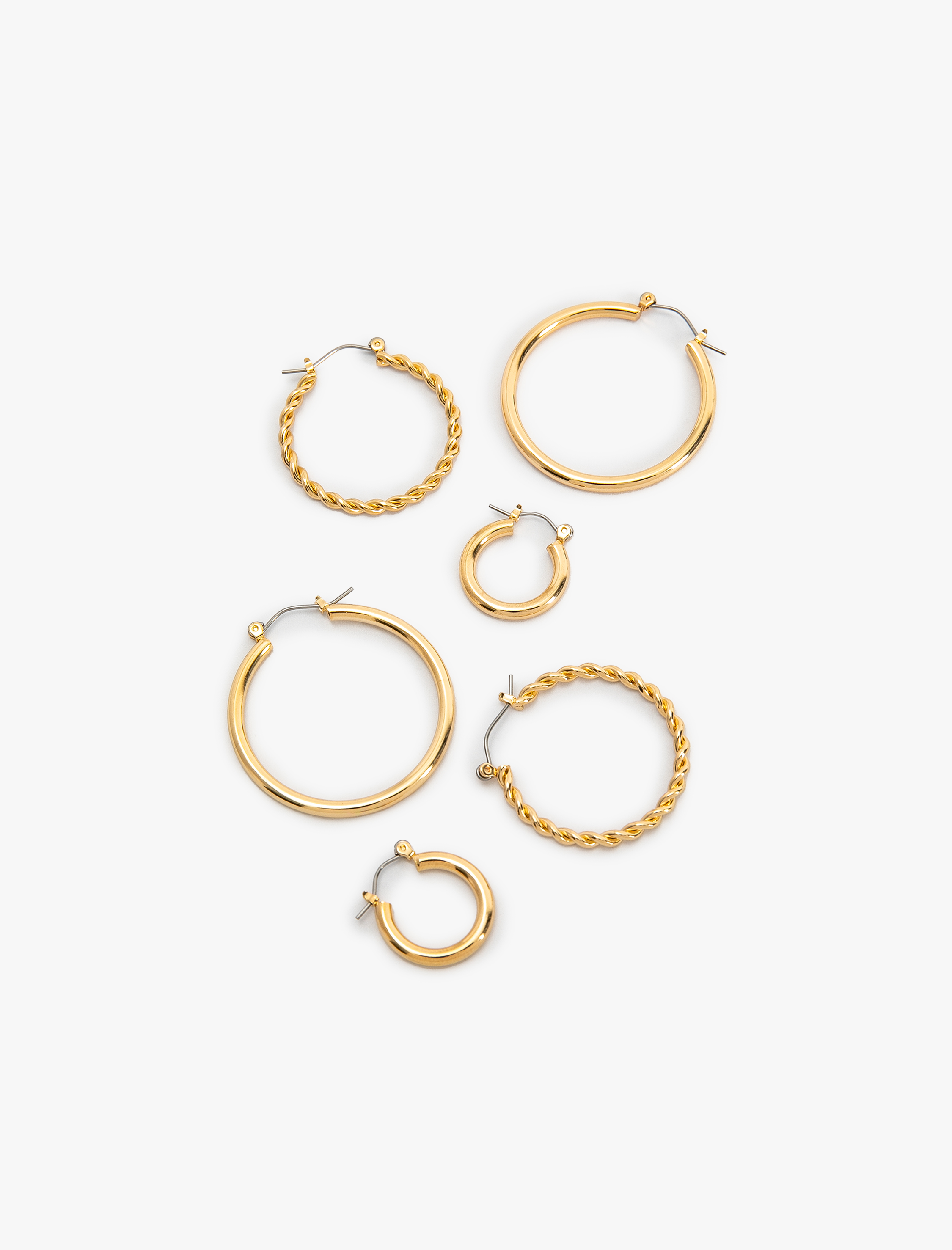  Kadın Çelik Halka Küpe Seti 3'lü