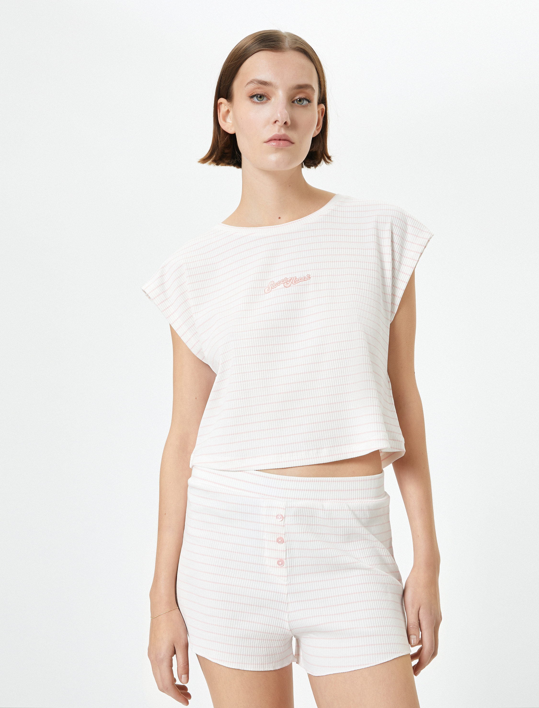   Pijama Altı Şort Normal Bel Dokulu Viskon Karışımlı