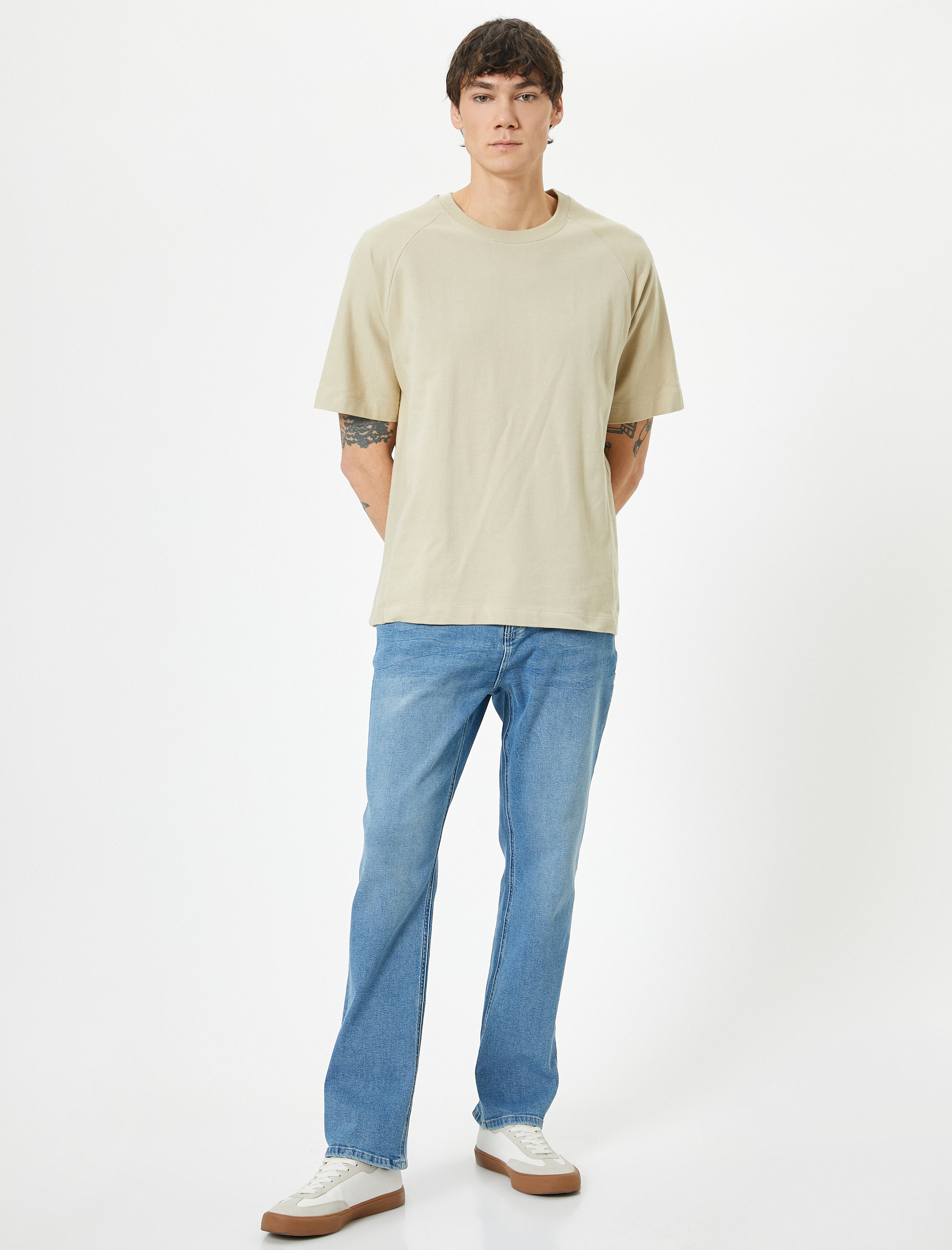   Straight Fit Boru Paça Kot Pantolon - Mark Jean