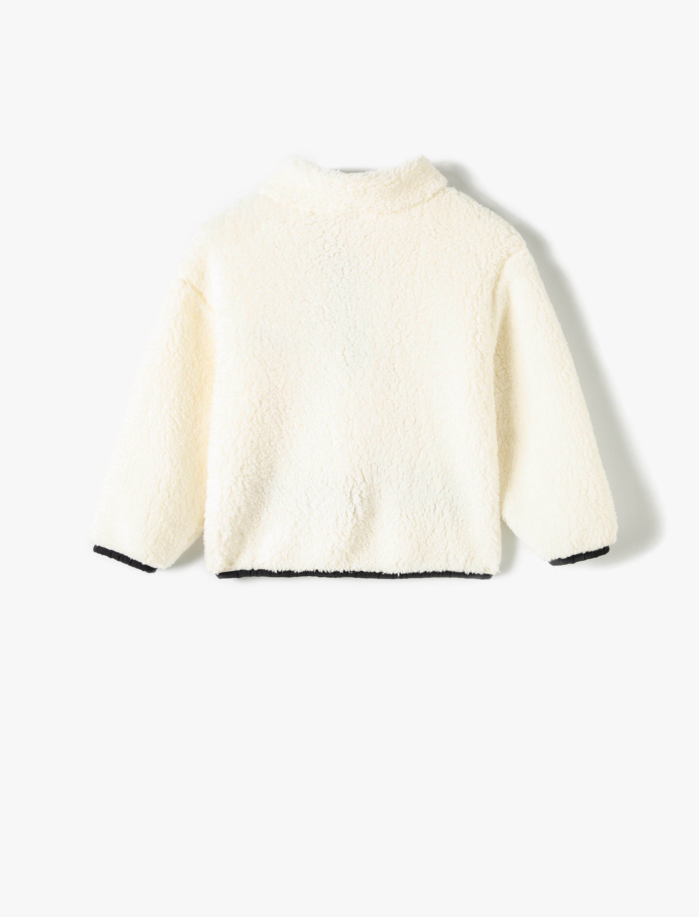  Erkek Bebek Peluş Sweat Dik Yaka Yarım Fermuar Detaylı Cepli