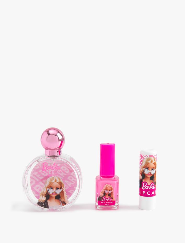Kadın Barbie Temalı Parfüm Dudak Nemlendirici ve Oje Lisanslı