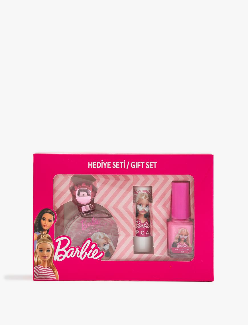  Kadın Barbie Temalı Parfüm Dudak Nemlendirici ve Oje Lisanslı