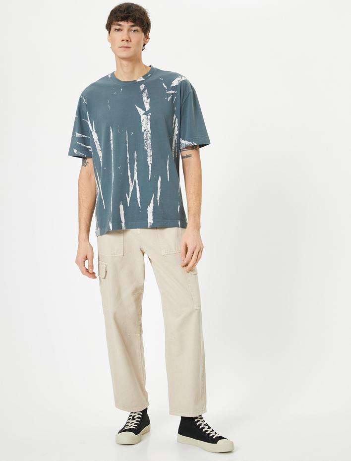  Rahat Kesim Tişört Bisiklet Yaka Kısa Kollu