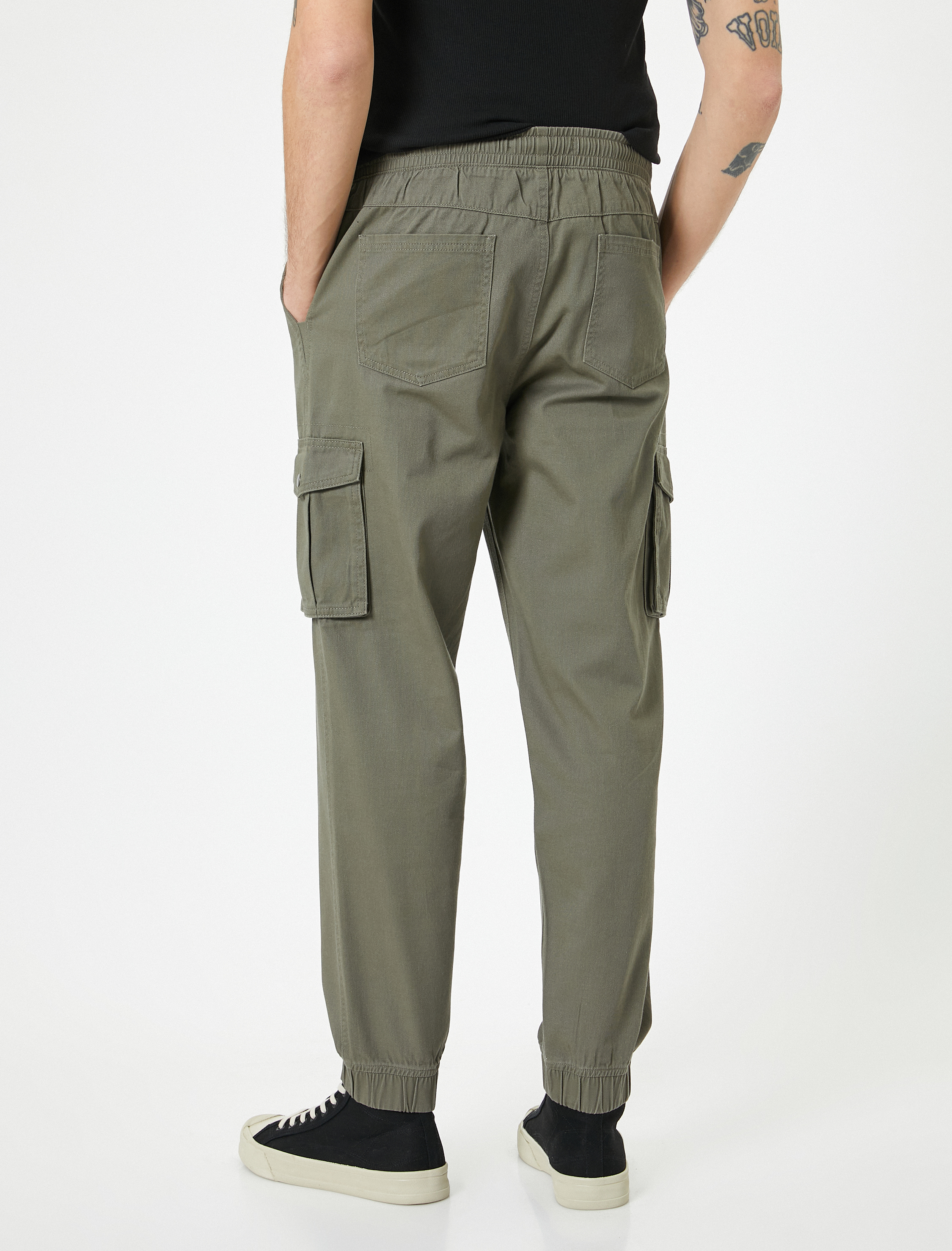   Kargo Cepli Pantolon Jogger Slim Fit Beli Bağcıklı