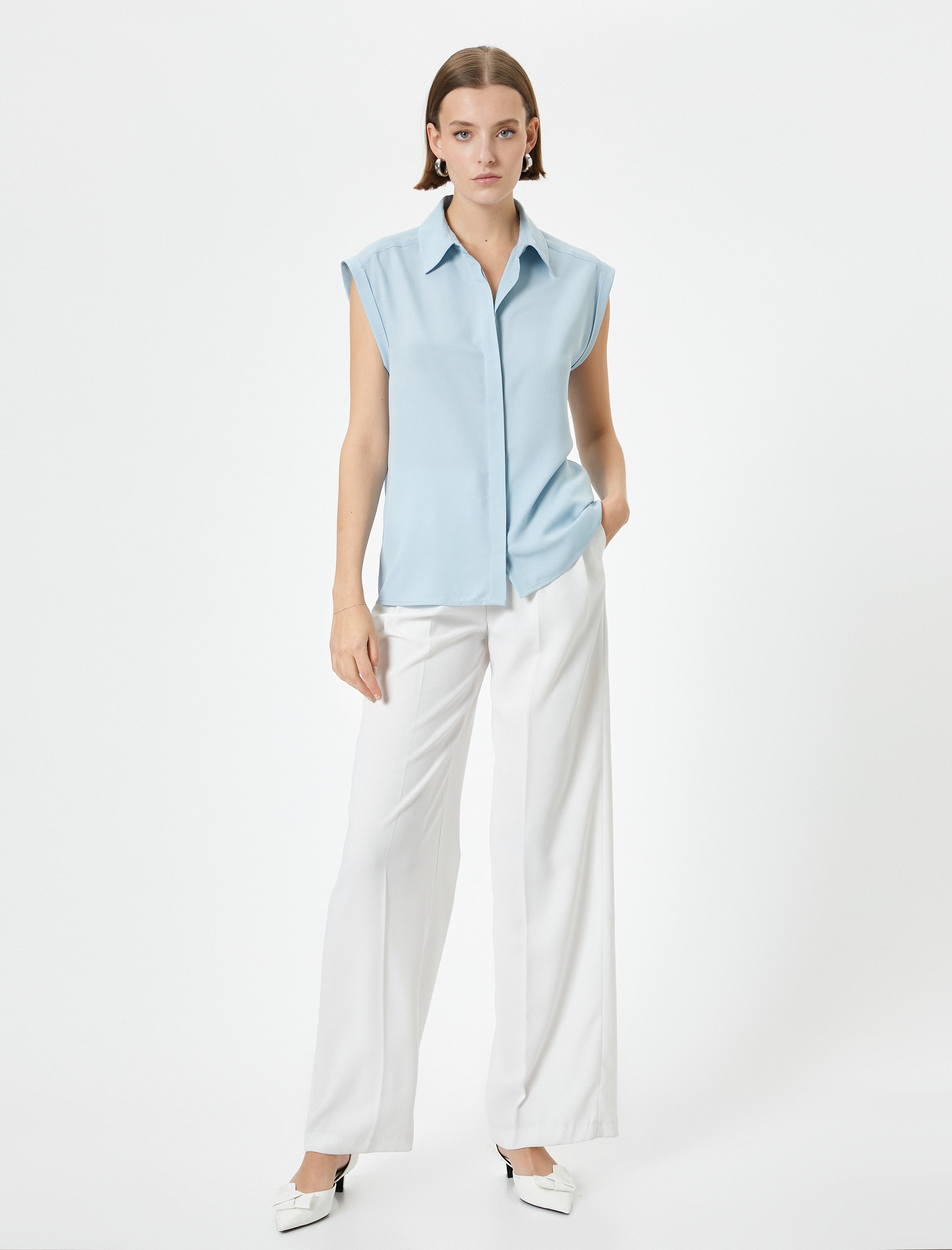   Kolsuz Gömlek Düğmeli Klasik Yaka Standart Kesim