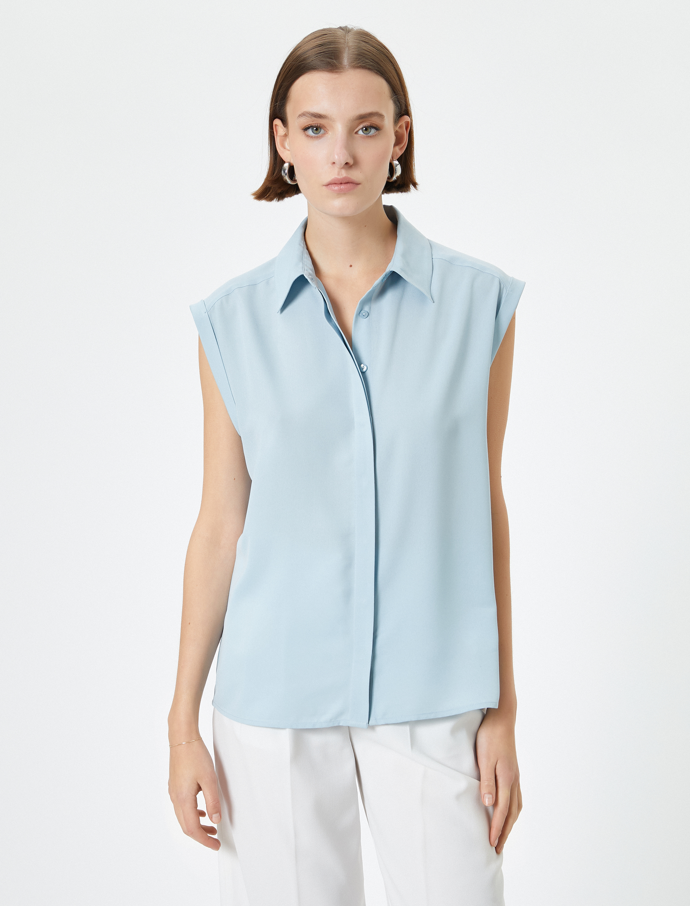   Kolsuz Gömlek Düğmeli Klasik Yaka Standart Kesim