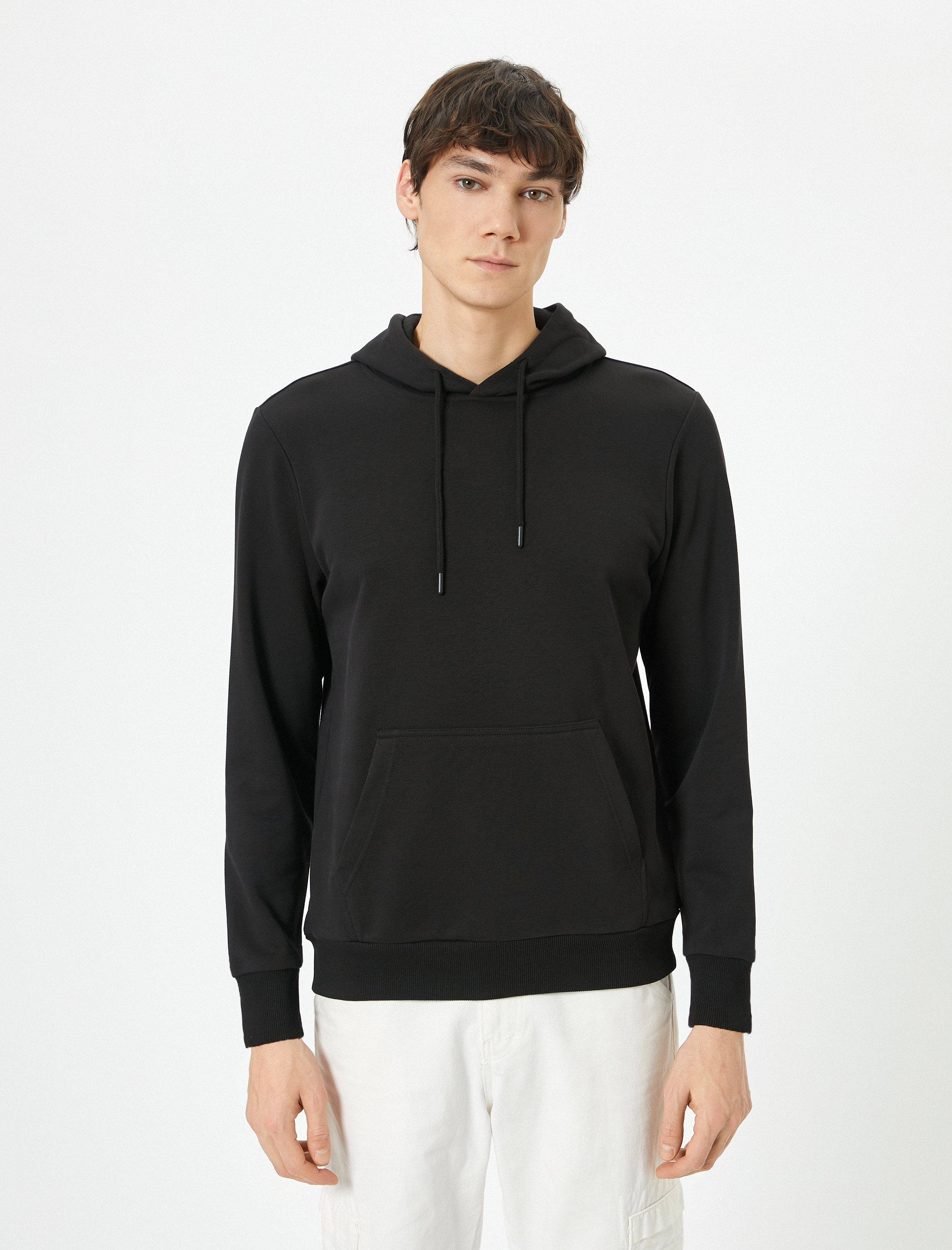   Kapşonlu Sweatshirt Kanguru Cepli Uzun Kollu