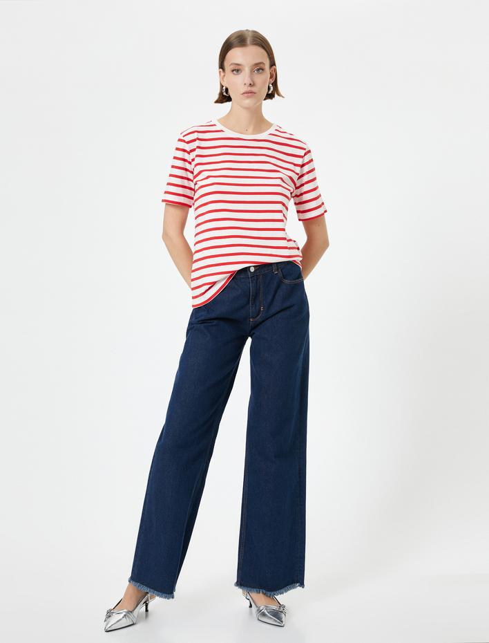  Basic Tişört Kısa Kollu Bisiklet Yaka Pamuklu