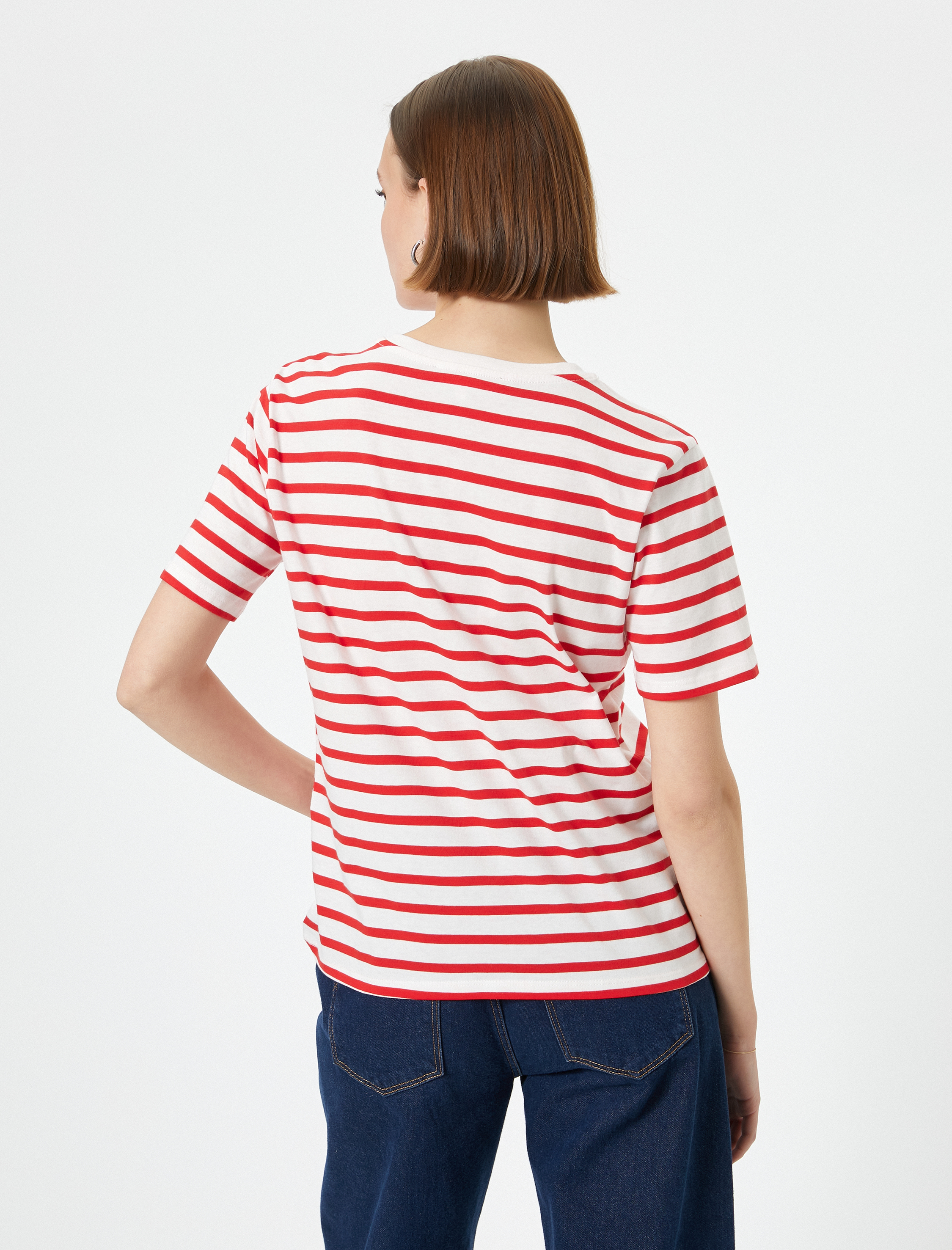   Basic Tişört Kısa Kollu Bisiklet Yaka Pamuklu