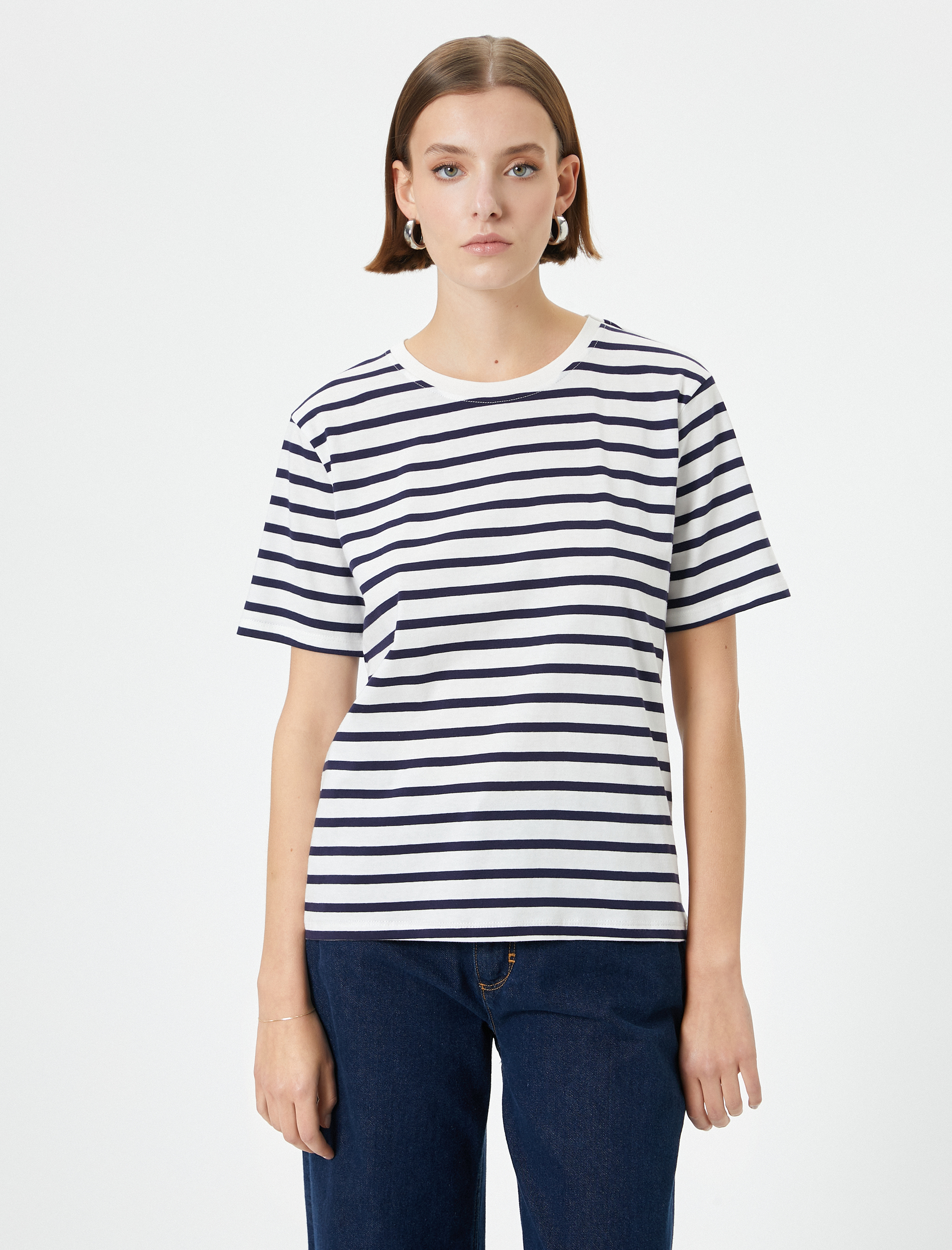   Basic Tişört Kısa Kollu Bisiklet Yaka Pamuklu