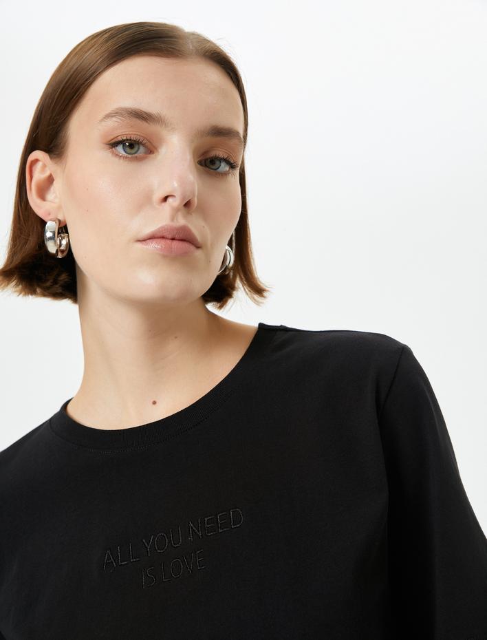  Bisiklet Yaka Tişört Kısa Kollu Pamuklu