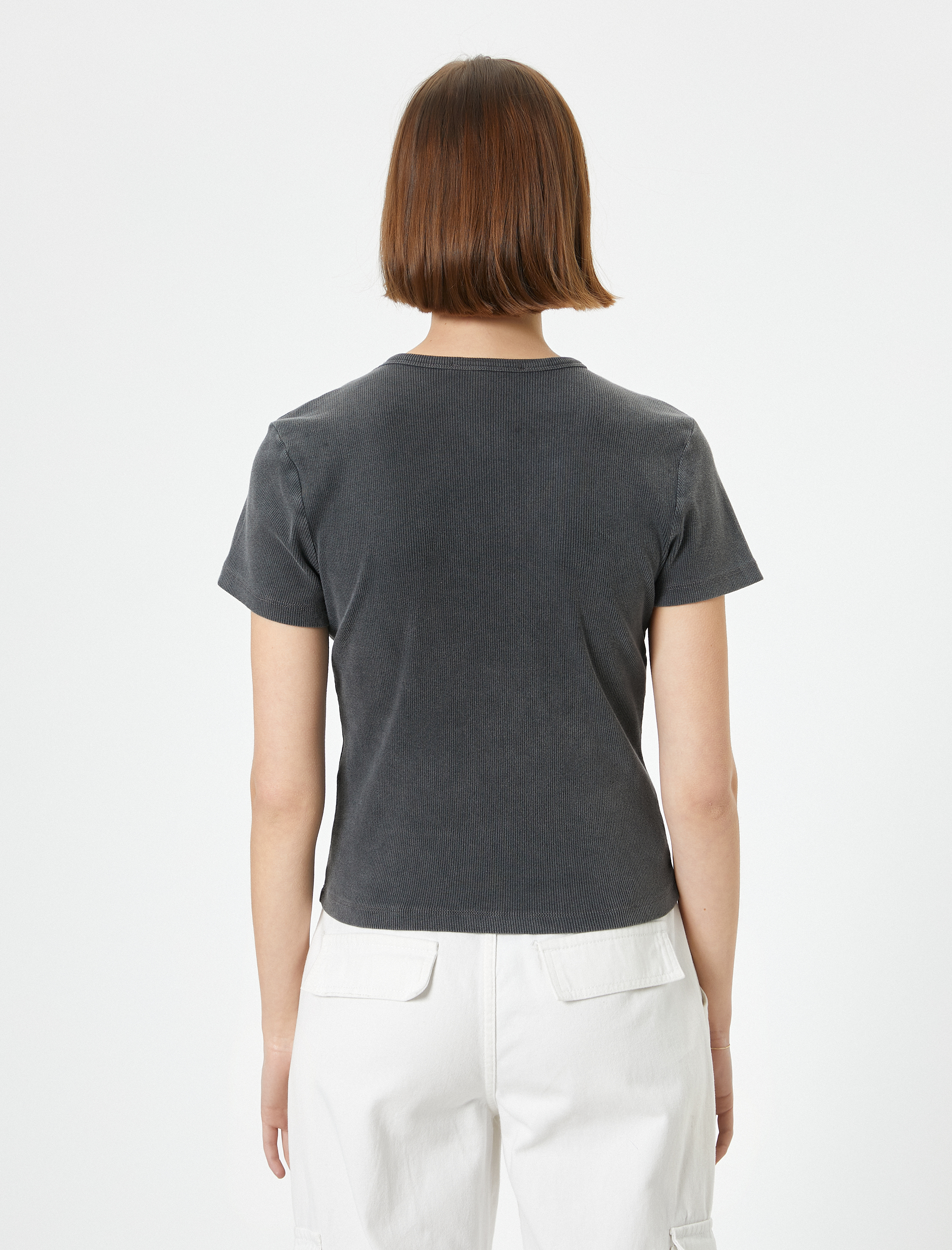   Baskılı Tişört Kısa Kollu Bisiklet Yaka Pamuklu Standart Kesim