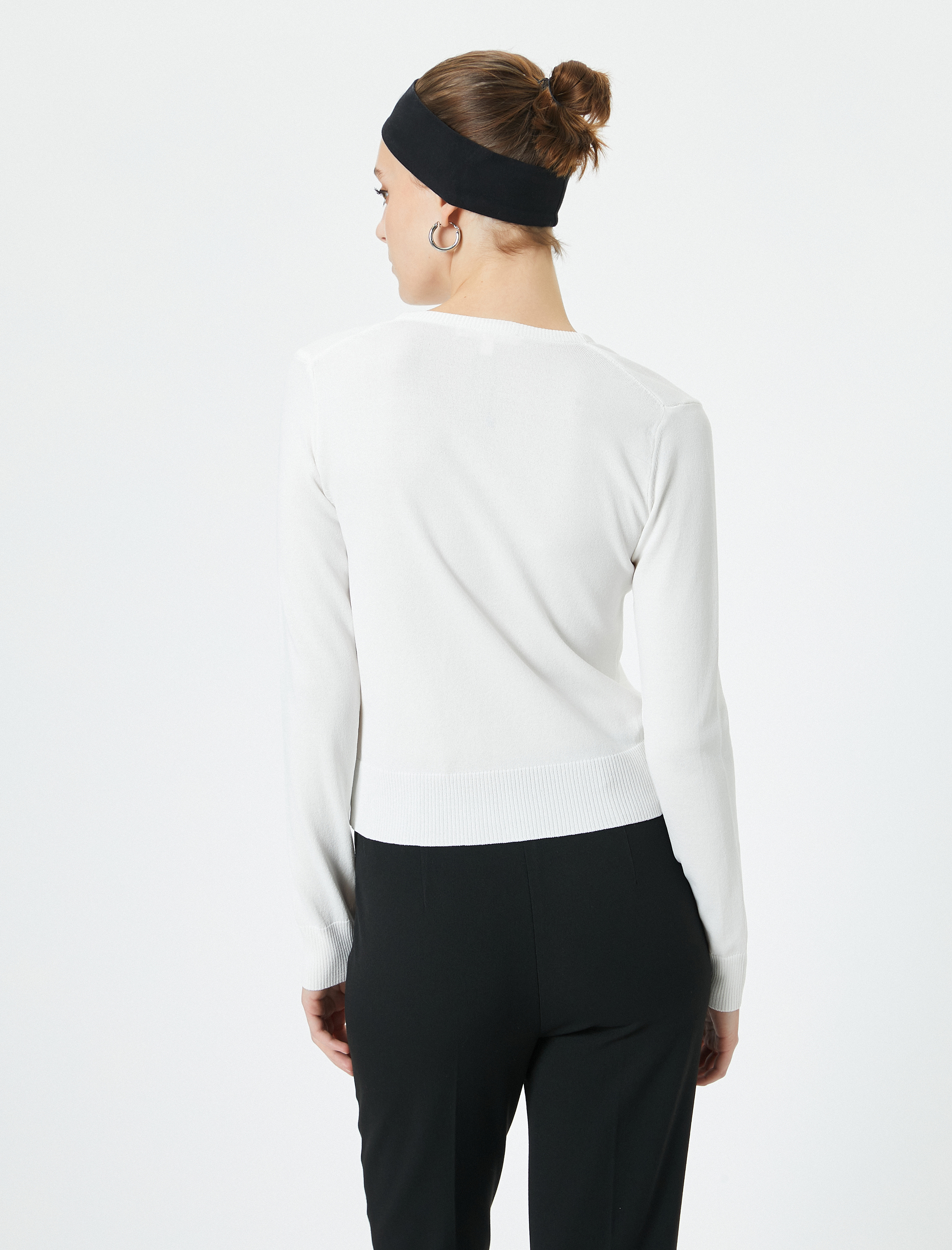   Triko Hırka Düğmeli Bisiklet Yaka Viskon Karışımlı