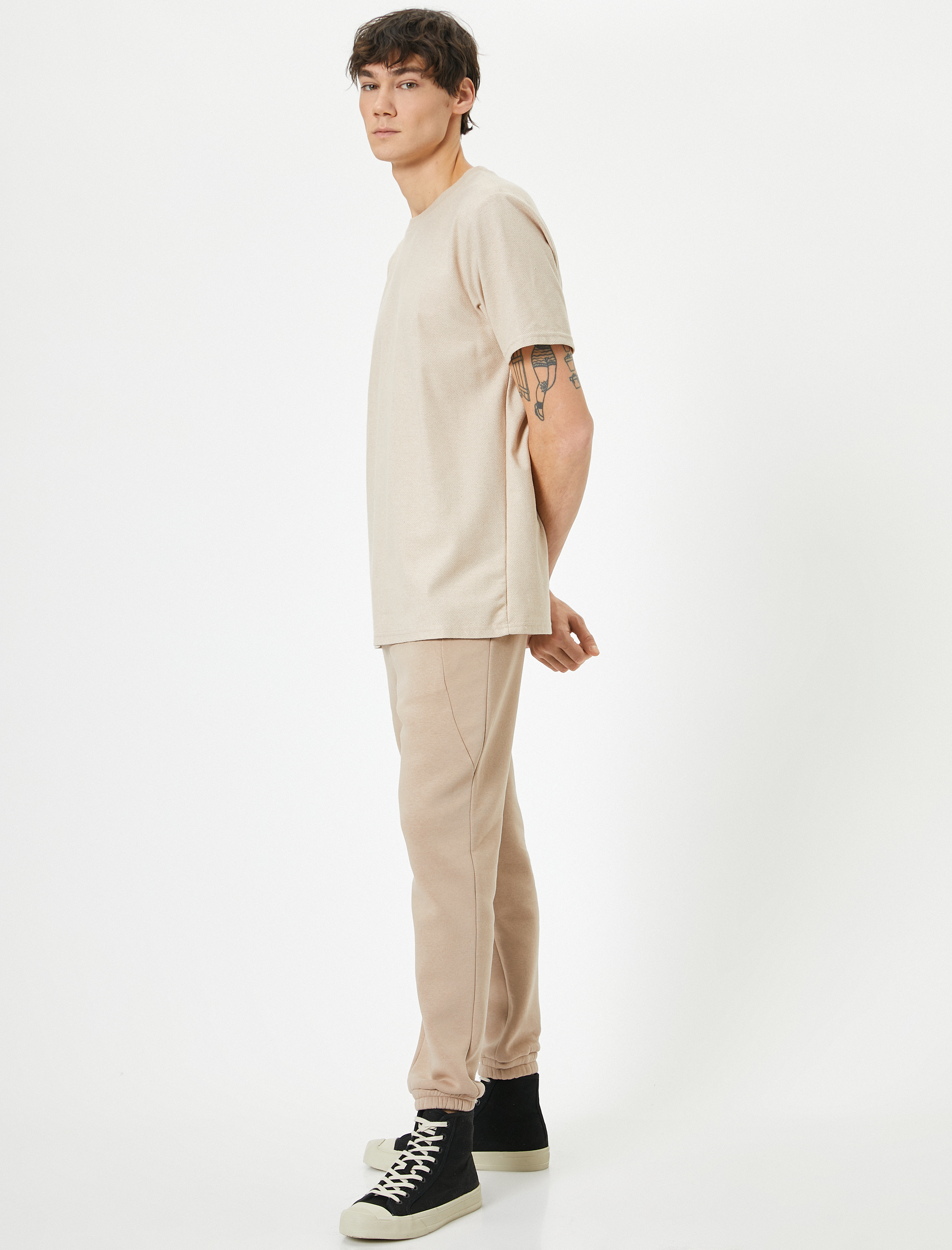   Jogger Eşofman Altı Beli Bağcıklı Cep Detaylı Şardonlu