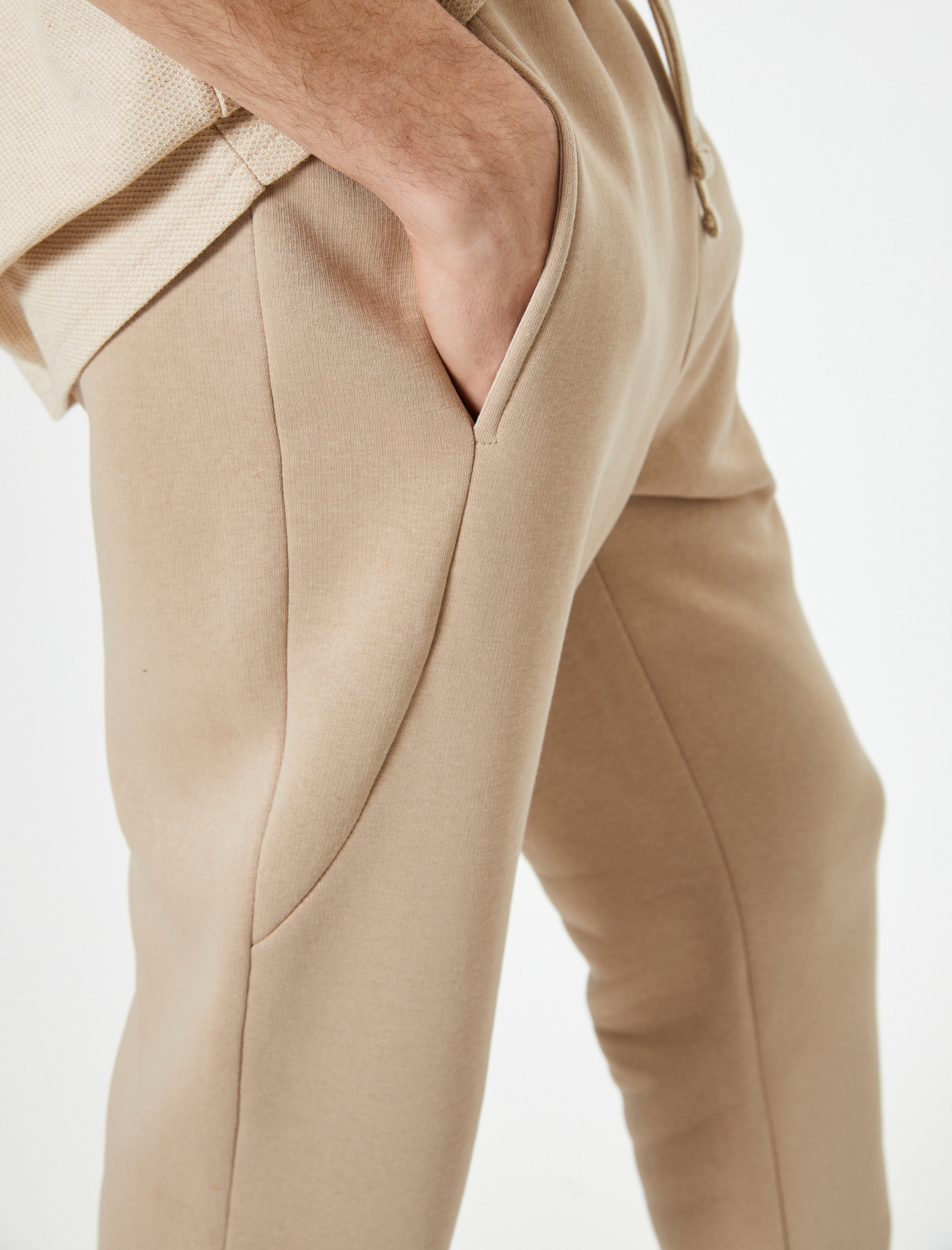   Jogger Eşofman Altı Beli Bağcıklı Cep Detaylı Şardonlu