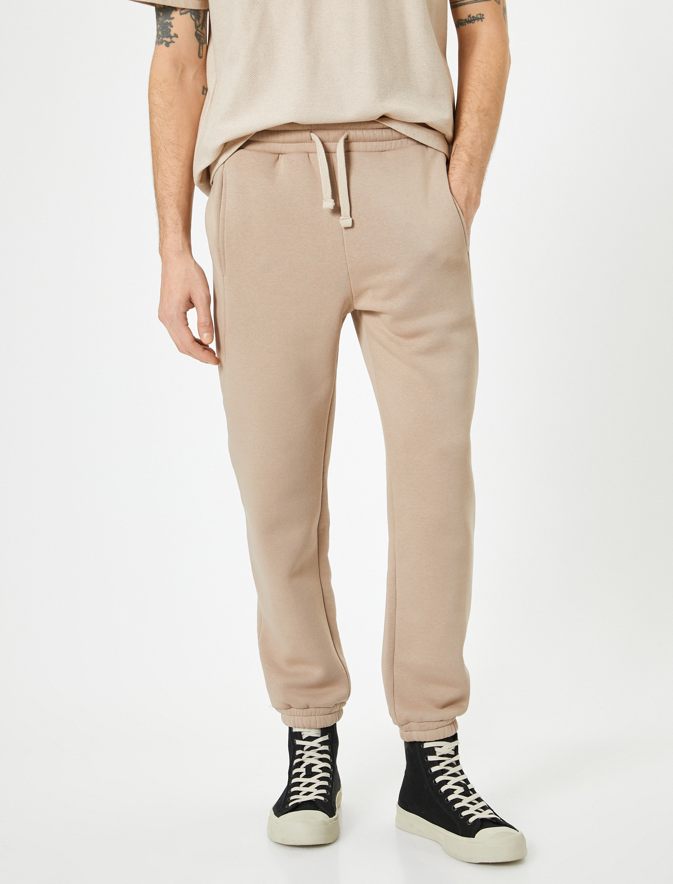   Jogger Eşofman Altı Beli Bağcıklı Cep Detaylı Şardonlu