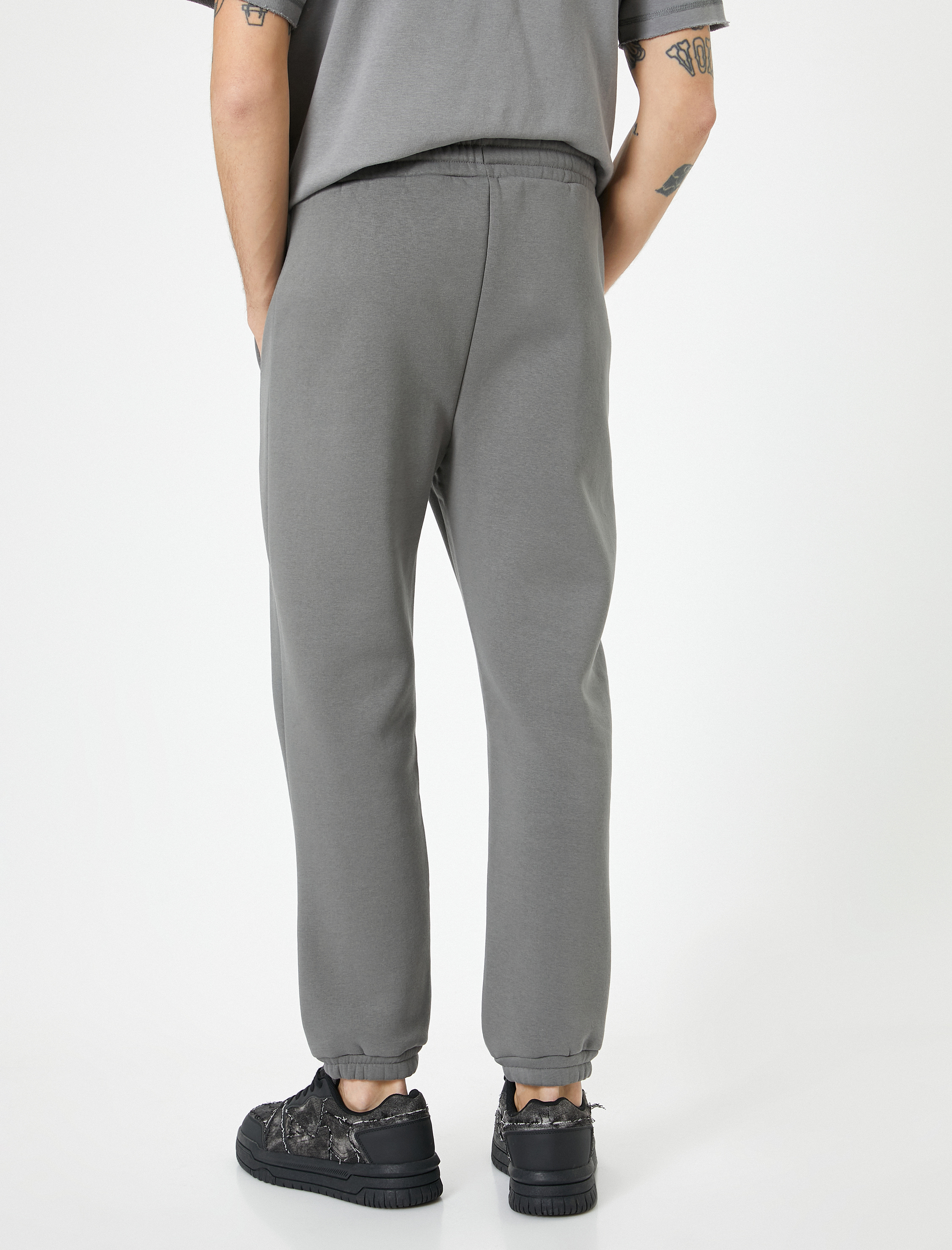   Jogger Eşofman Altı Beli Bağcıklı Cep Detaylı Şardonlu