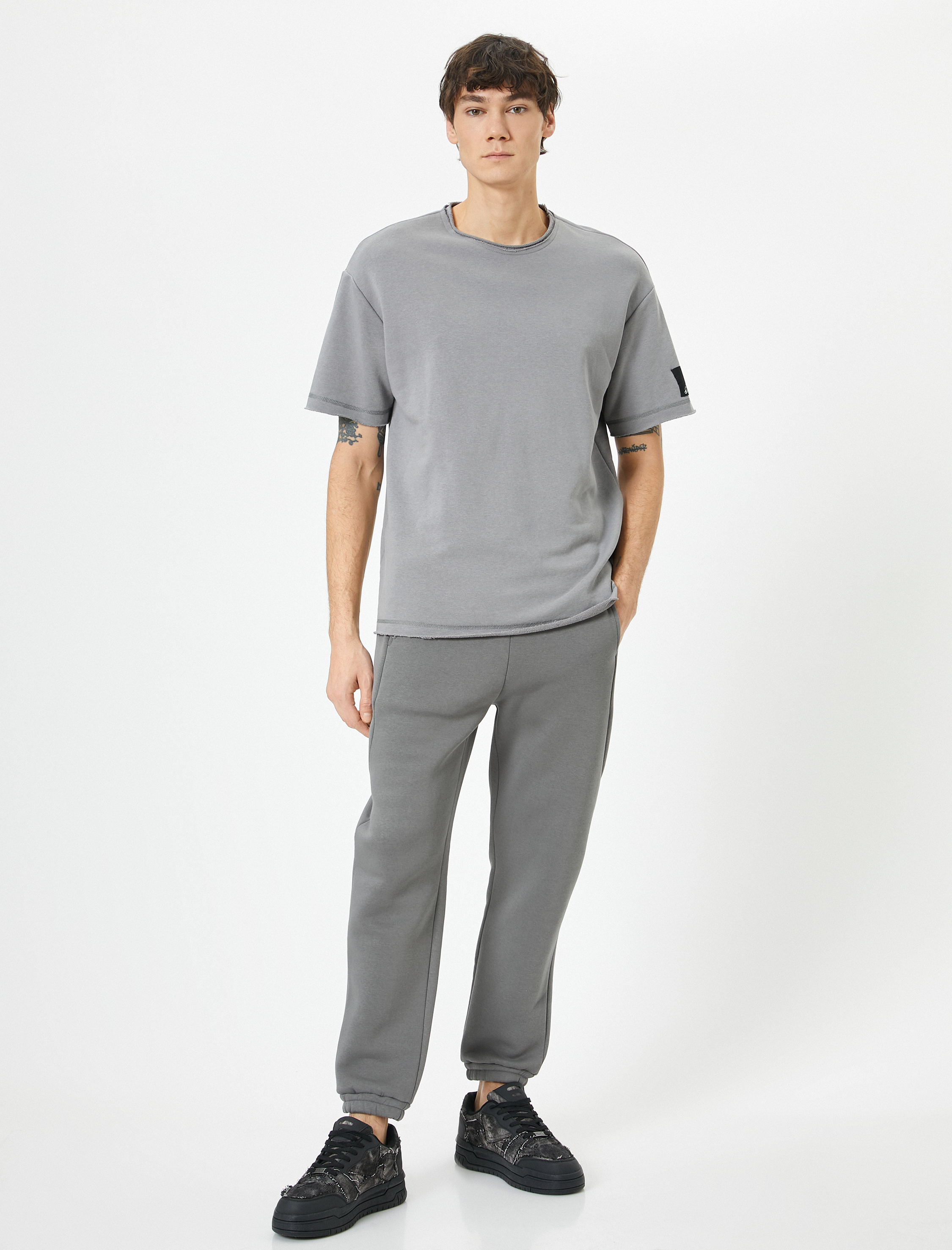   Jogger Eşofman Altı Beli Bağcıklı Cep Detaylı Şardonlu