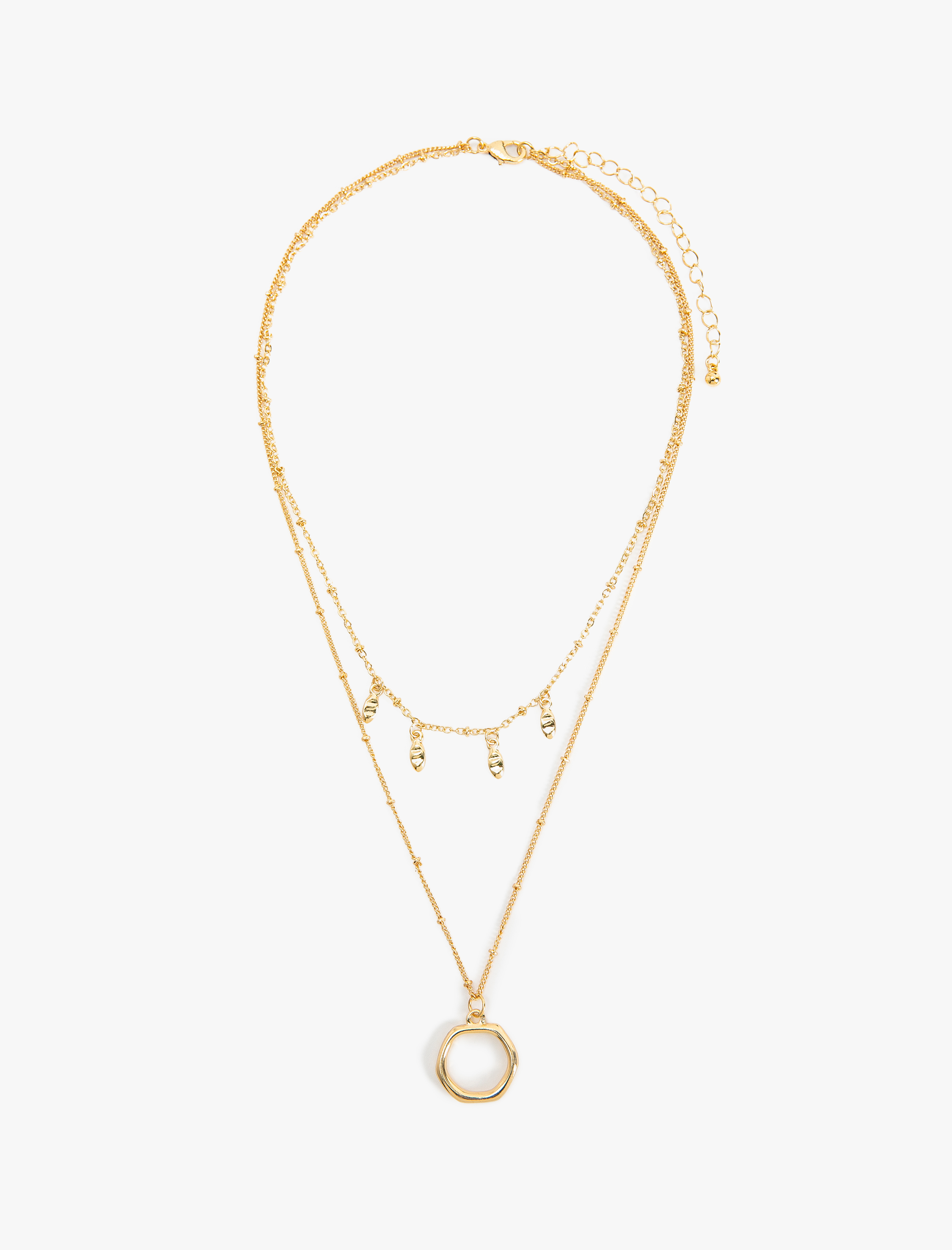  Kadın Katlı Kolye Geometrik Şekilli