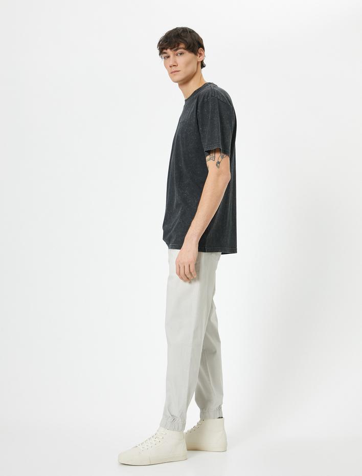  Jogger Pantolon Slim Fit Chino Beli Bağcıklı Cep Detaylı