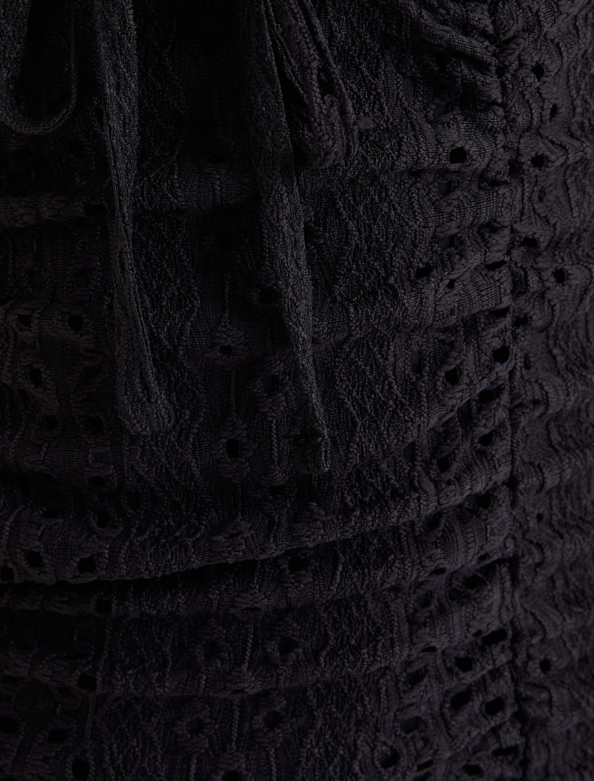   Balon Kol Mini Elbise Fisto İşlemeli Slim Fit Astarlı Fiyonk Detaylı