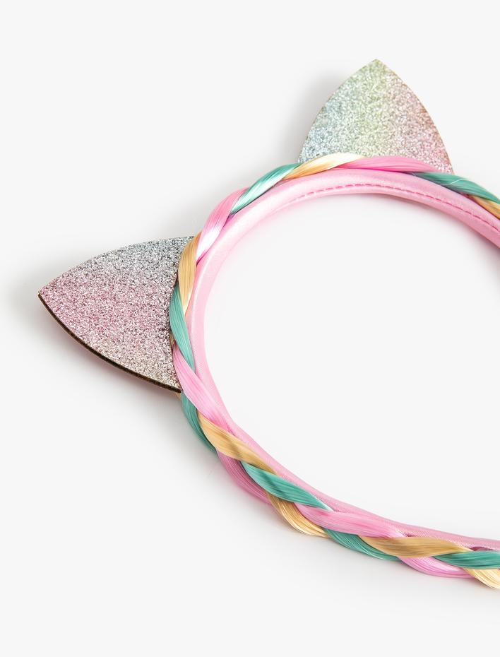 Kız Çocuk Saç Örgü Taç Aplike Detaylı Simli