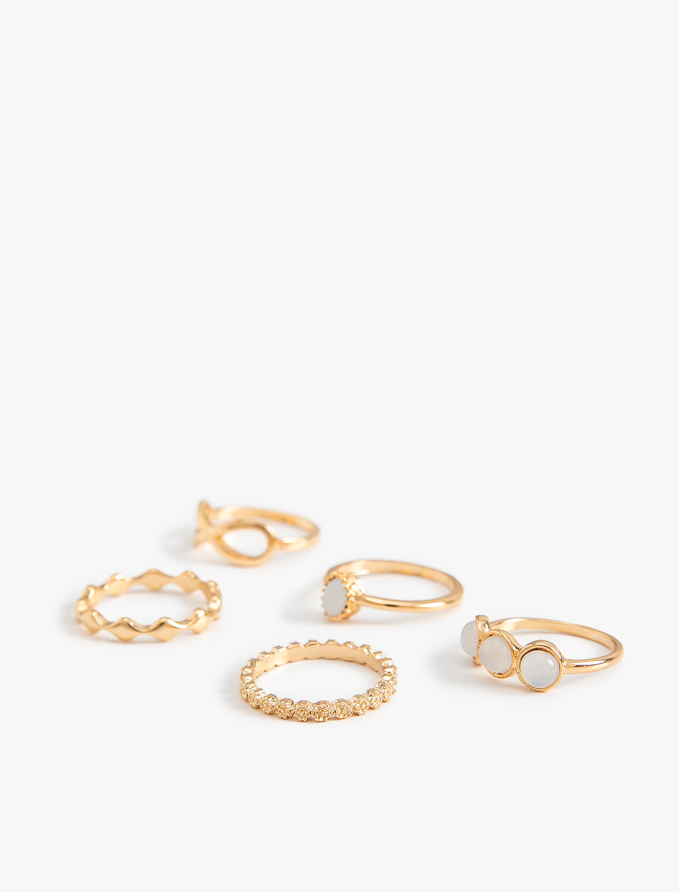  Kadın Yüzük Seti 5'li Taş Detaylı