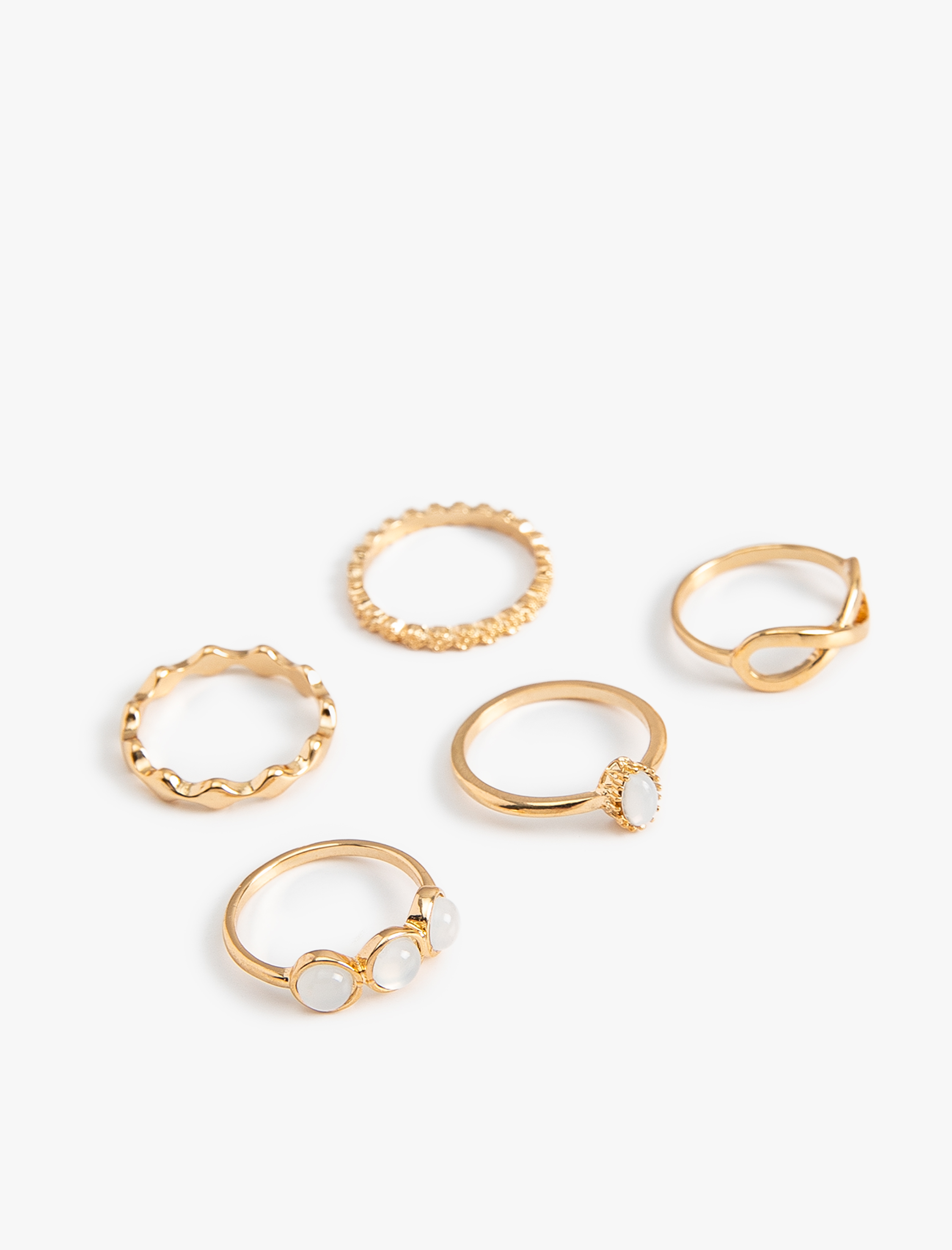  Kadın Yüzük Seti 5'li Taş Detaylı