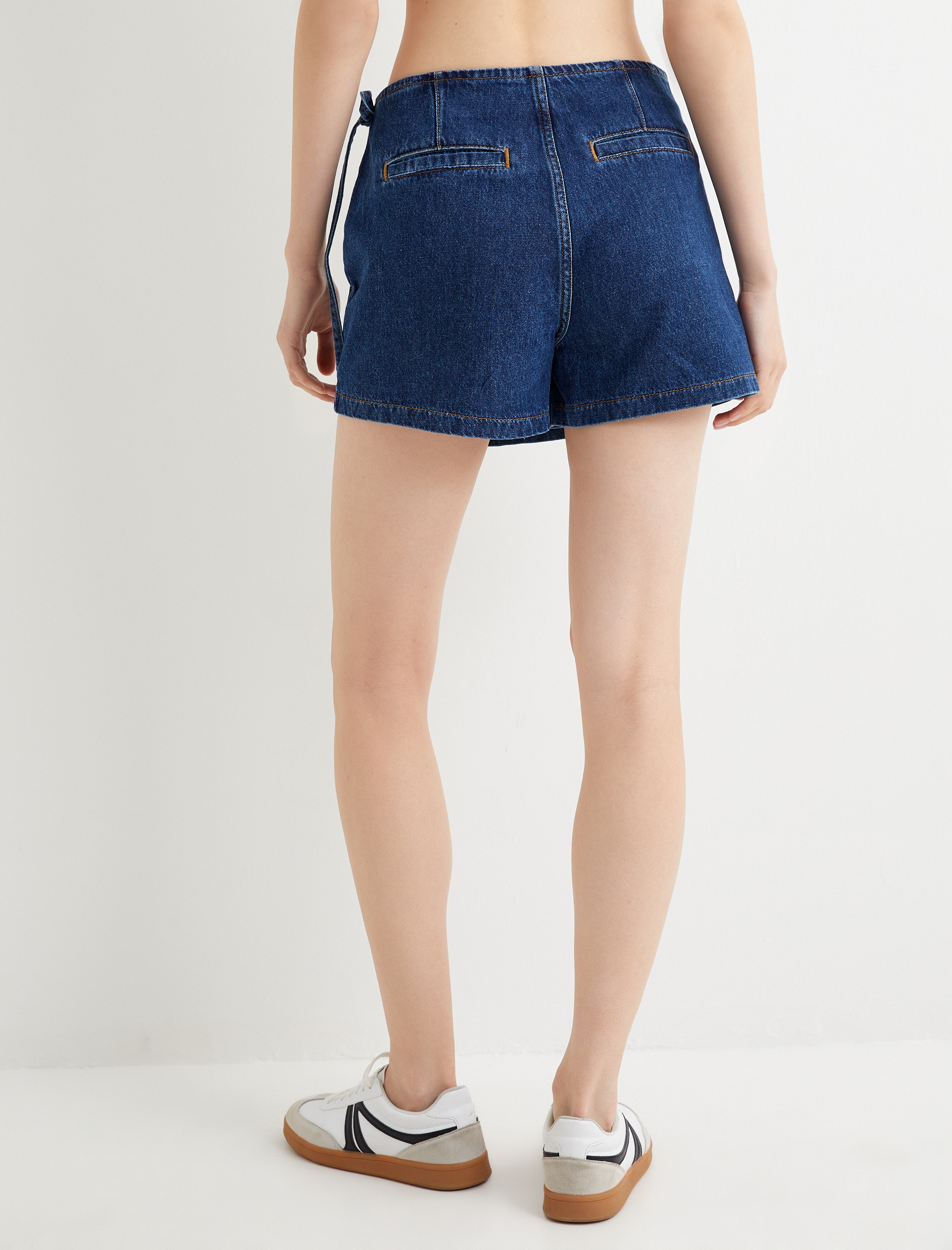   Kot Şort Etek Mini Boy Kruvaze Pamuklu