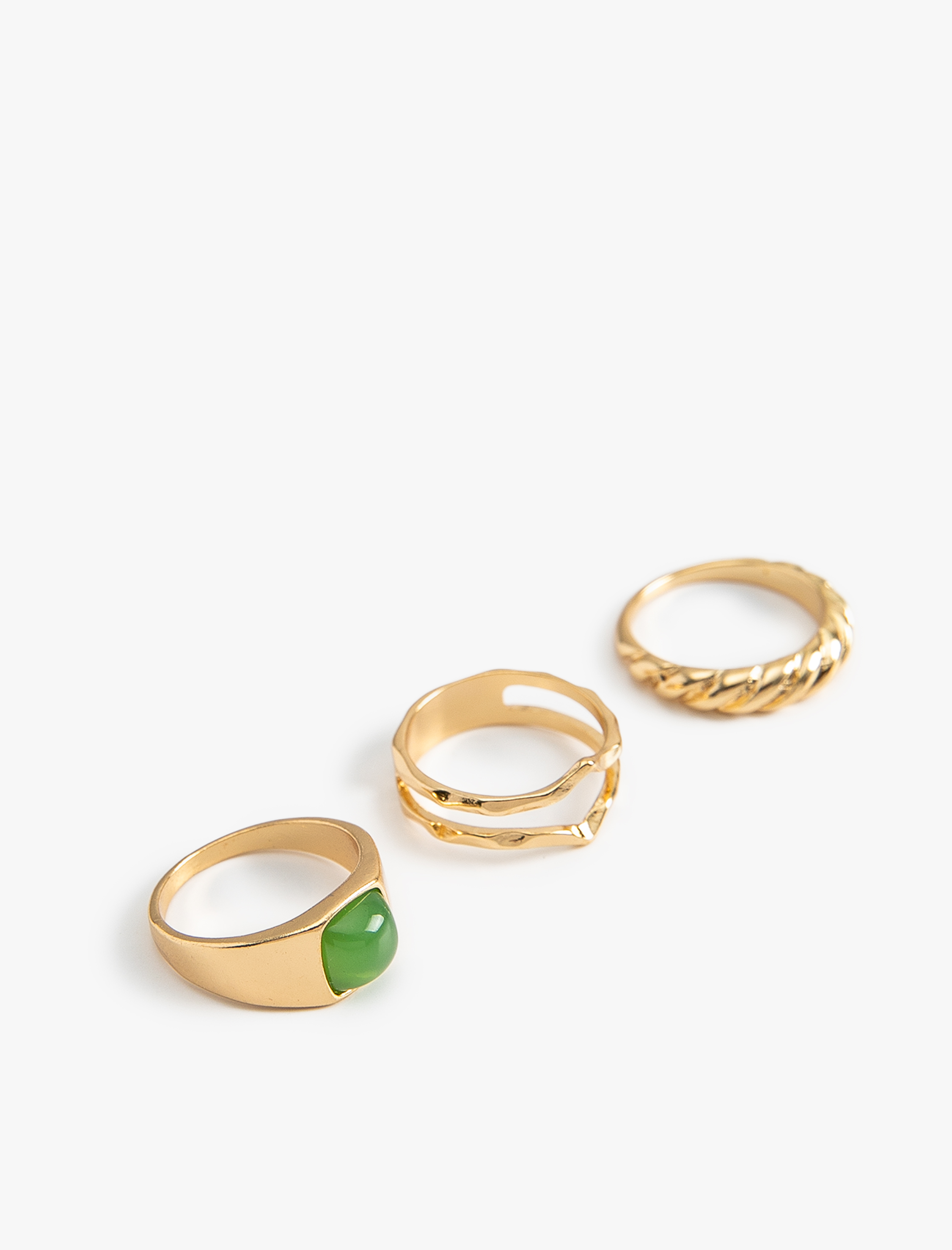  Kadın Taşlı Yüzük Seti 3'lü