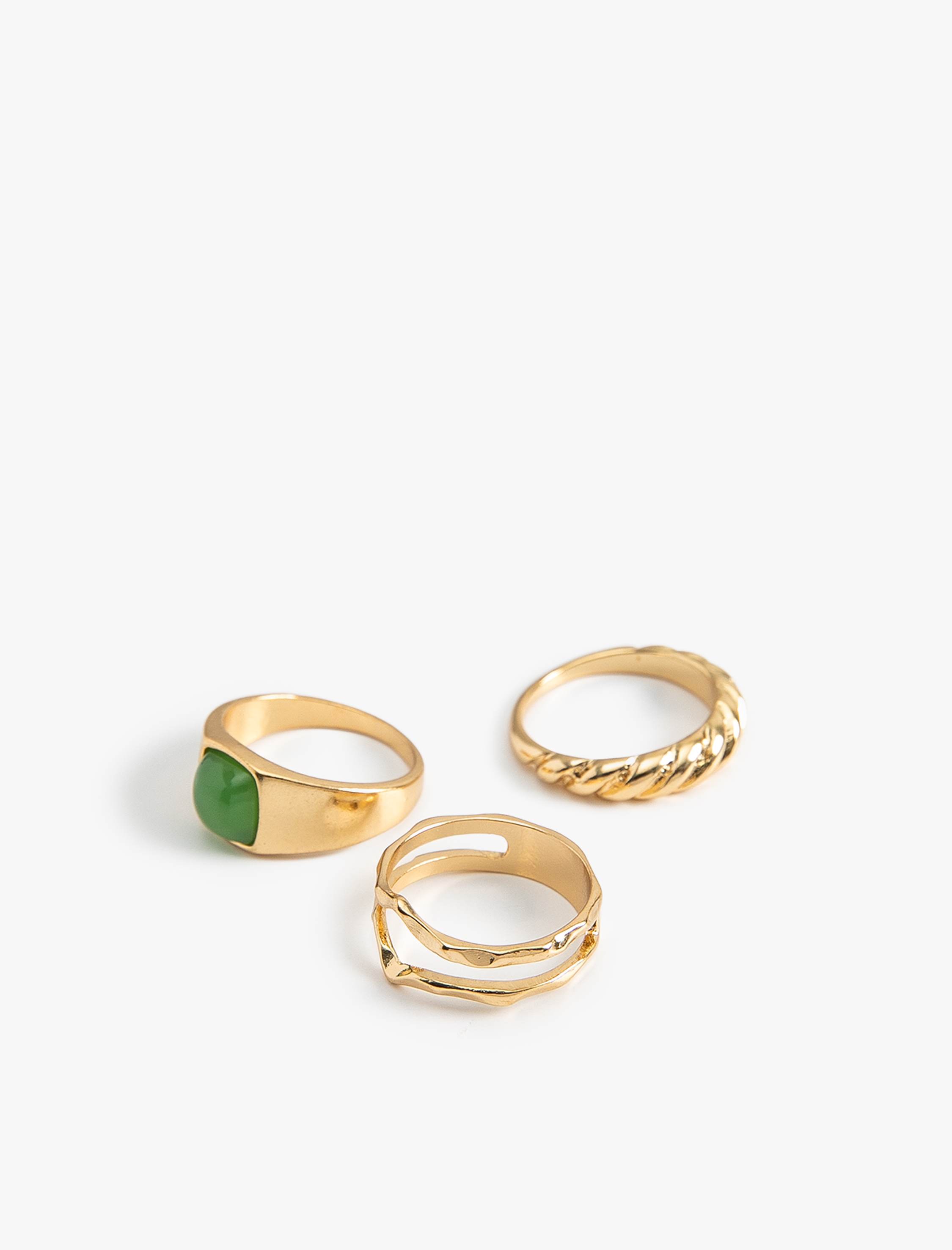  Kadın Taşlı Yüzük Seti 3'lü