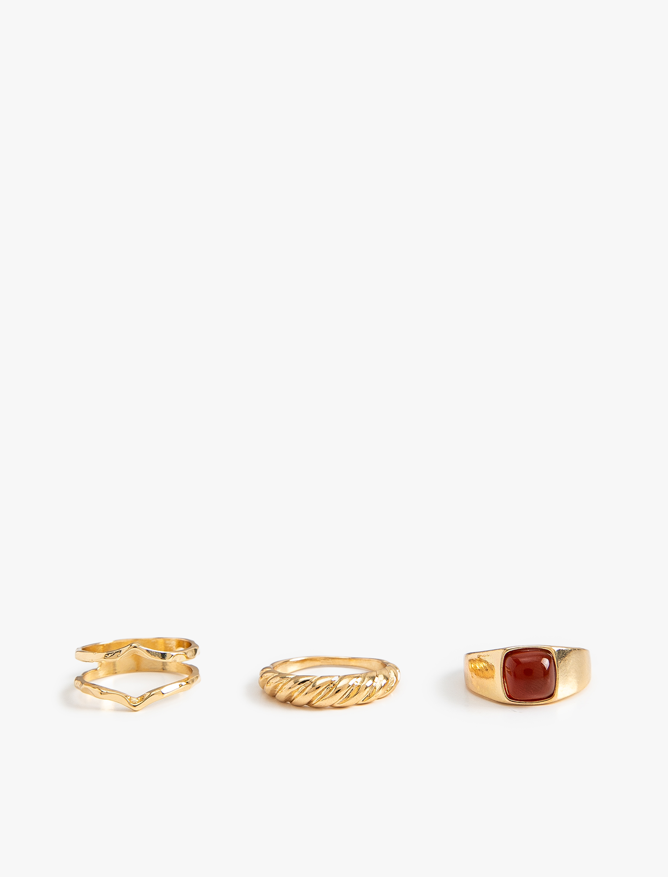  Kadın Taşlı Yüzük Seti 3'lü