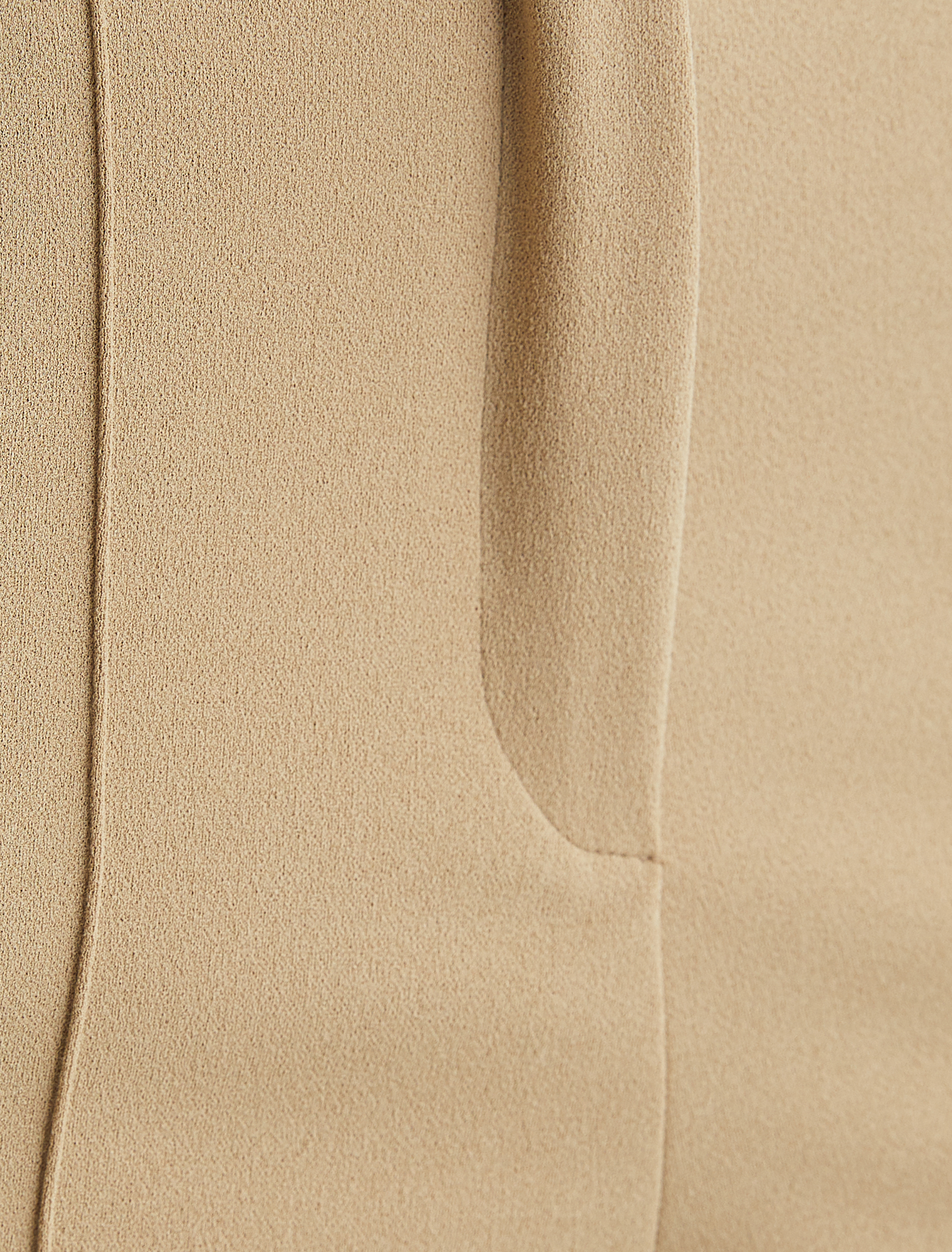   Kumaş Pantolon Yüksek Bel Geniş Paça Rahat Kalıp Nervürlü Cepli