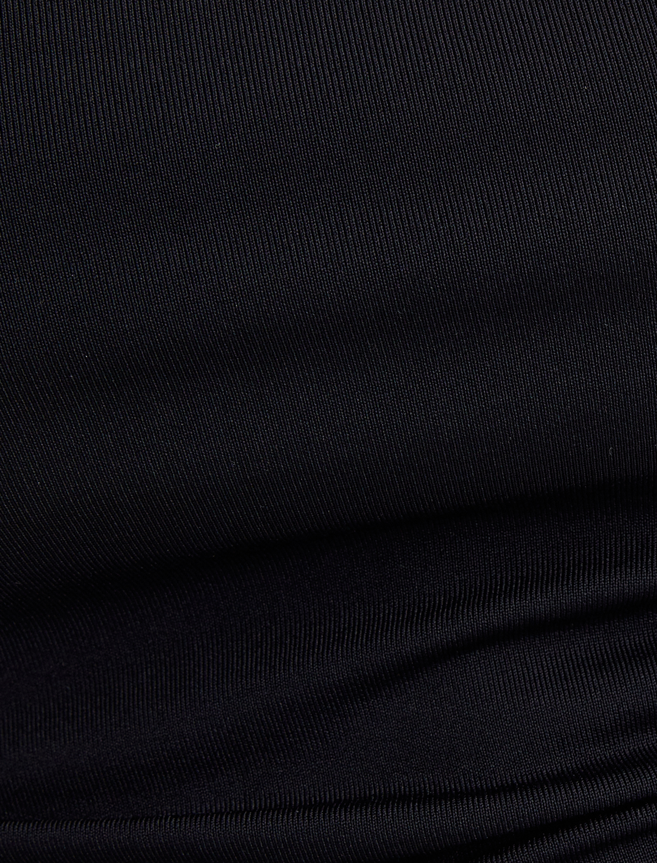 Uzun Kollu Crop Body U Yaka Drape Detaylı