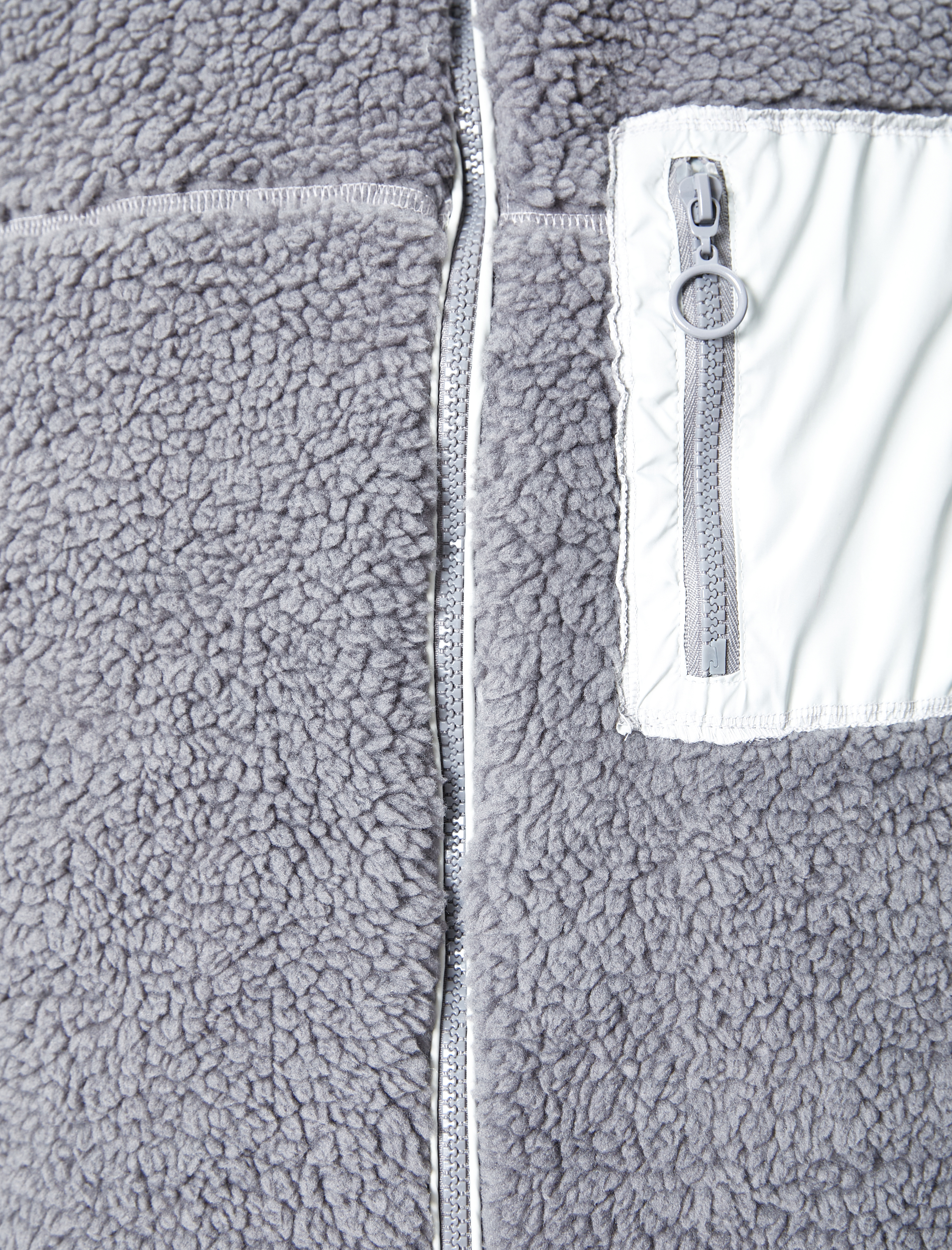   Peluş Yelek Astarlı Fermuarlı Cep Detaylı Dik Yaka Renk Kontrastlı