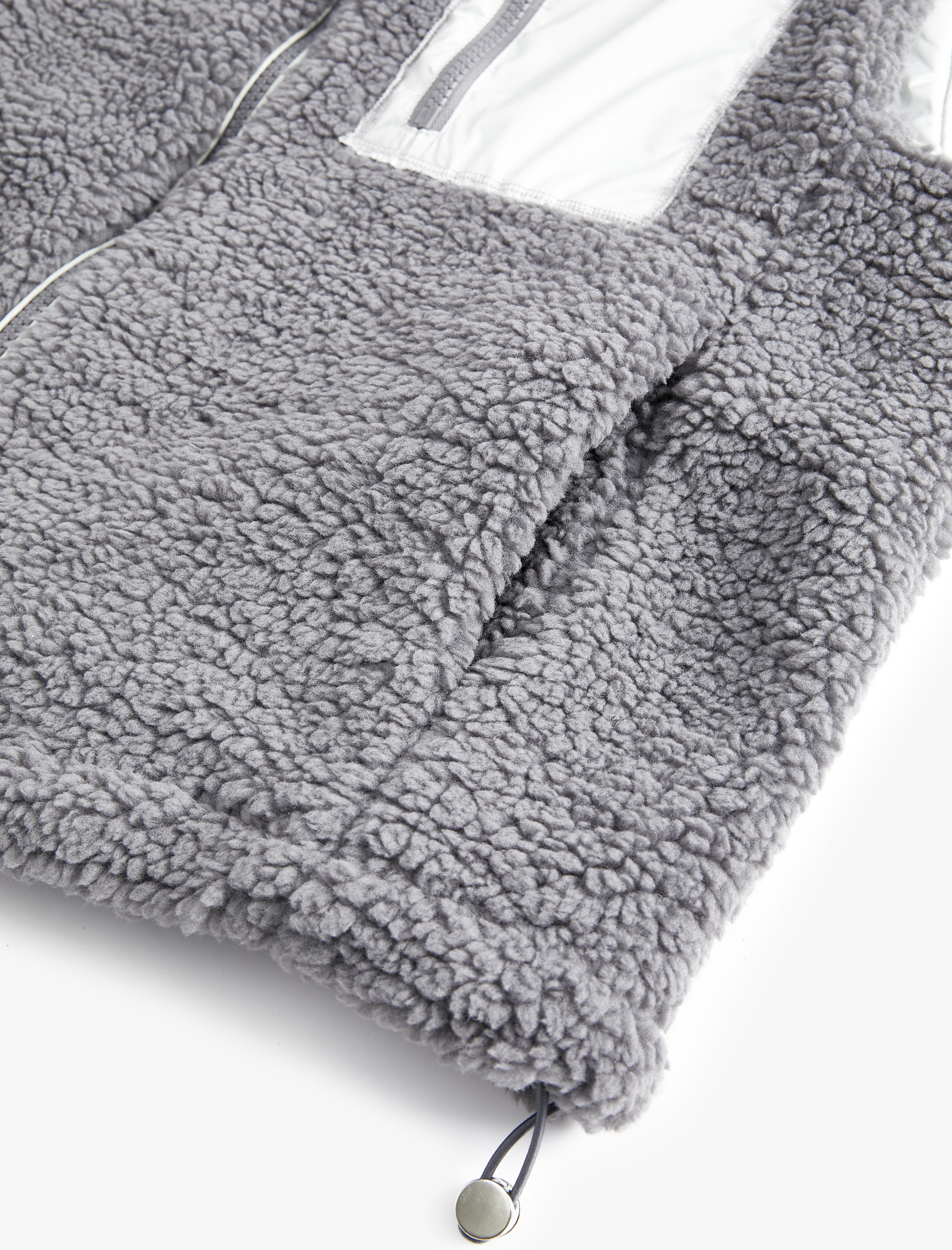   Peluş Yelek Astarlı Fermuarlı Cep Detaylı Dik Yaka Renk Kontrastlı