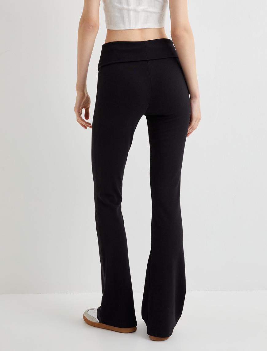   İspanyol Paça Pantolon Modal Kumaş Slim Fit Standard Bel