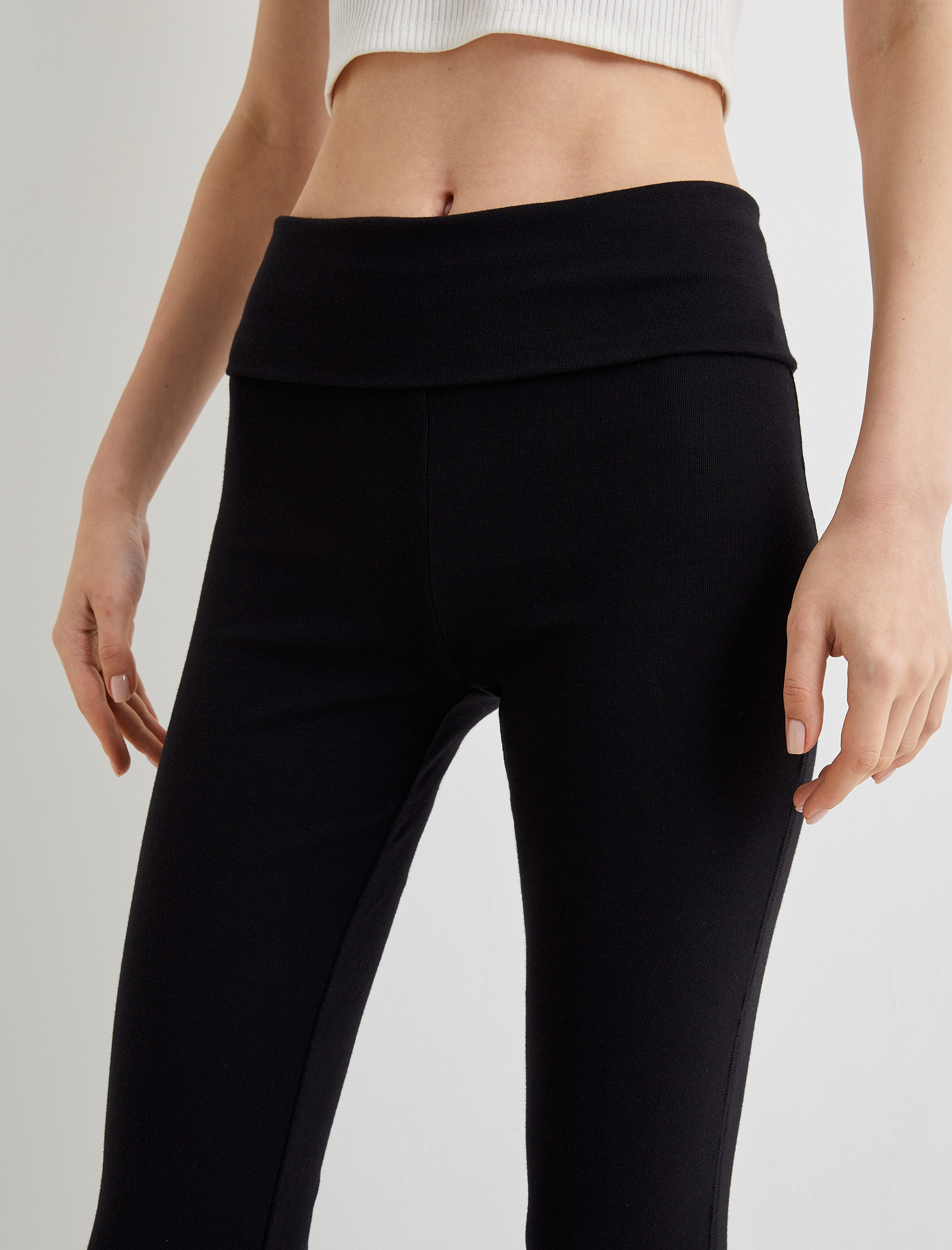   İspanyol Paça Pantolon Modal Kumaş Slim Fit Standard Bel