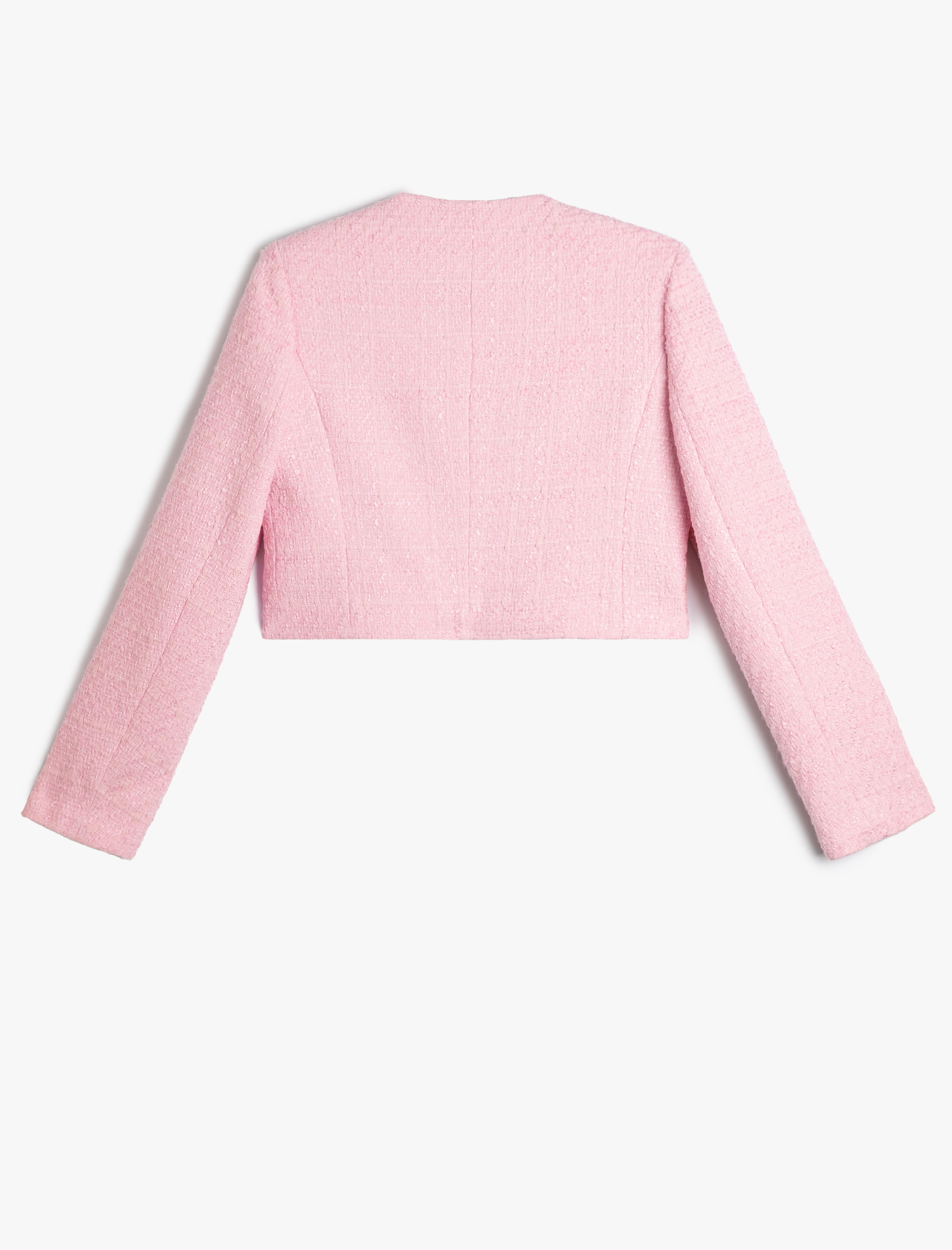 Crop Tüvit Ceket Gold Düğmeli Cep Detaylı