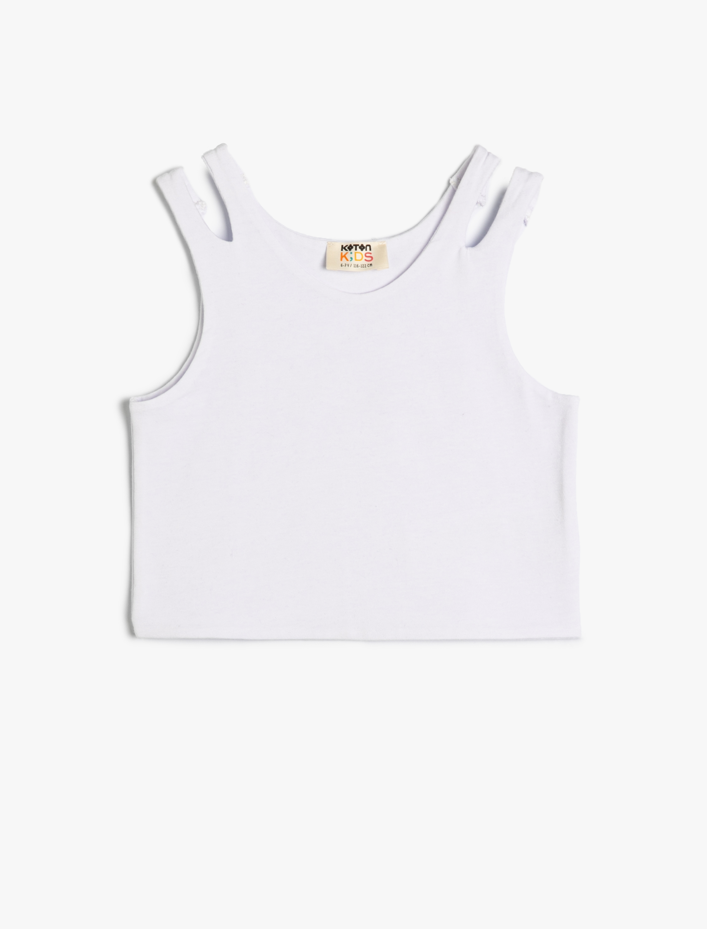  Kız Çocuk Crop Atlet Çift Askılı Pamuklu