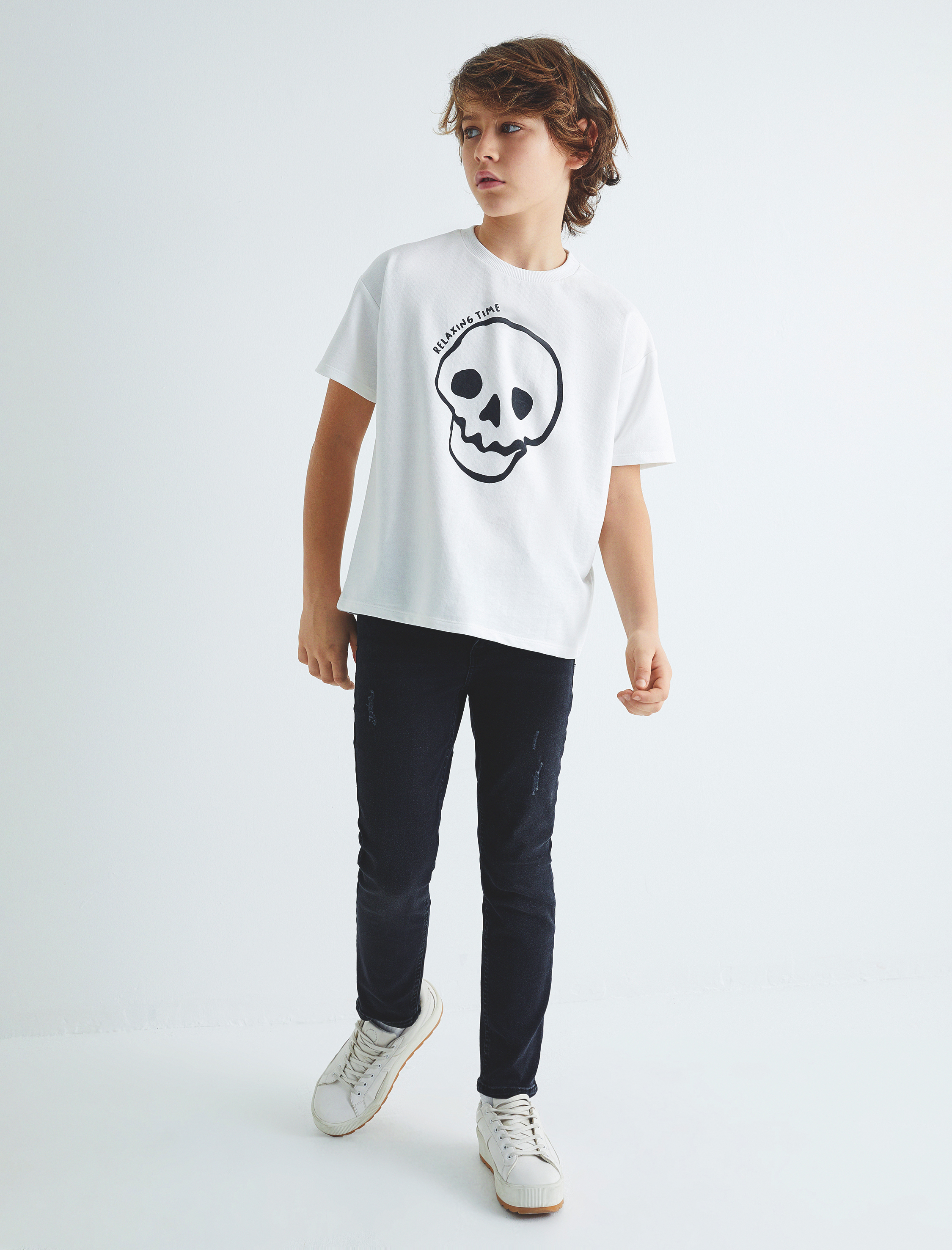  Erkek Çocuk Kot Pantolon Pamuklu Cepli - Slim Jean