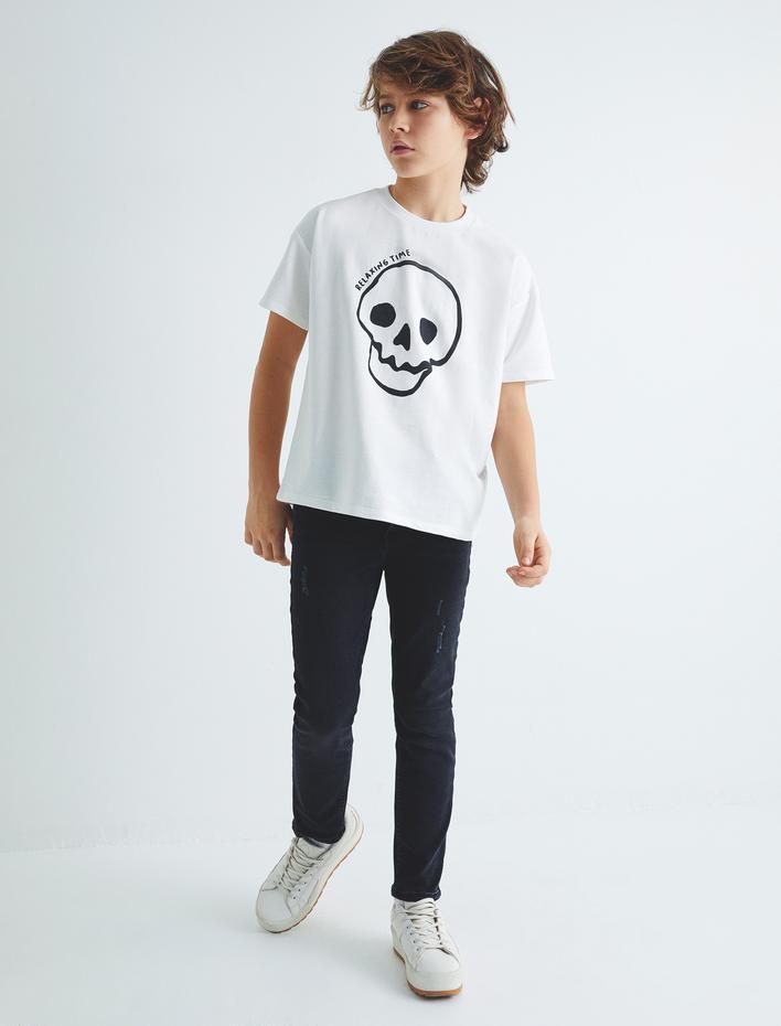 Erkek Çocuk Kot Pantolon Pamuklu Cepli - Slim Jean