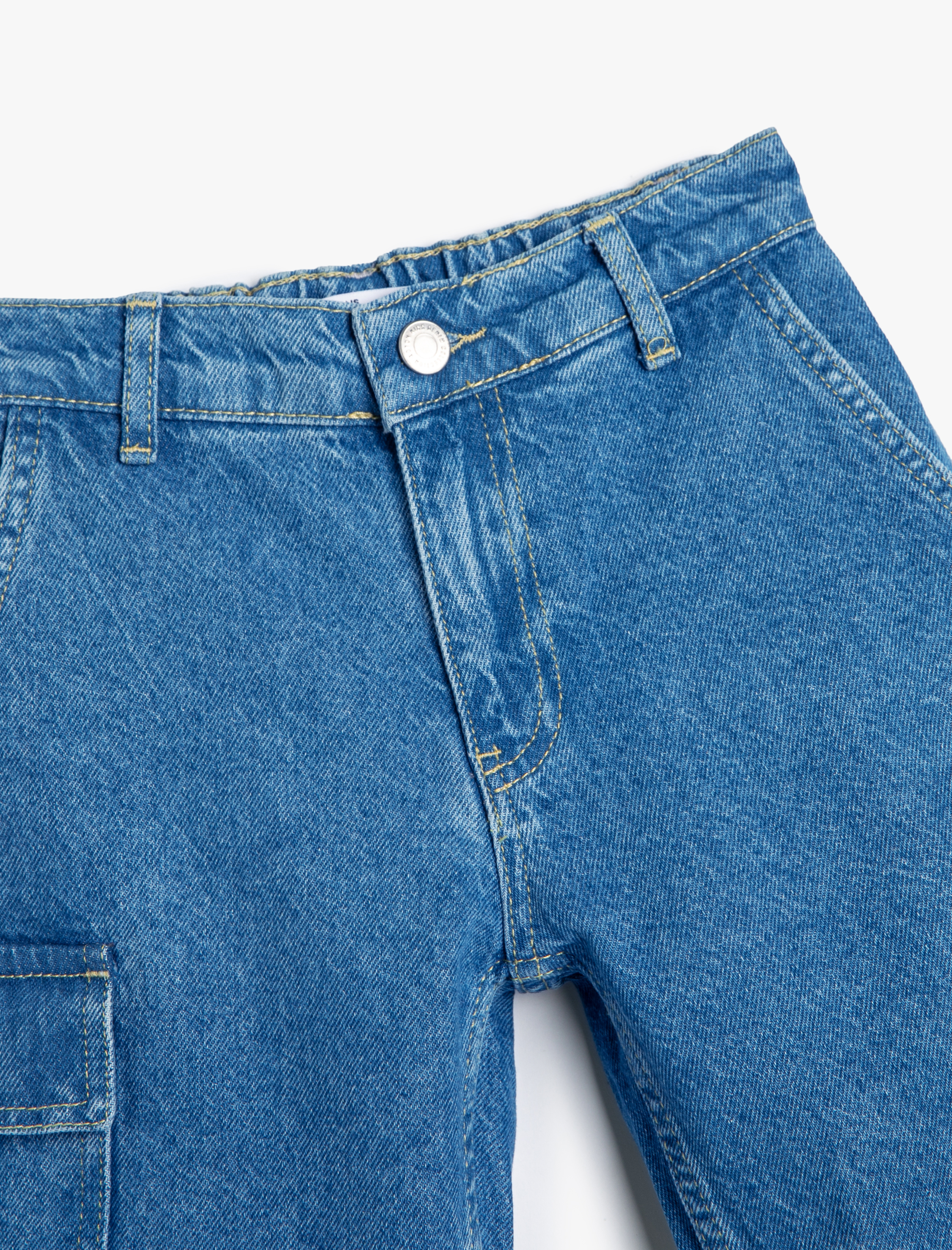  Erkek Çocuk Kot Şort Kargo Cep Pamuklu