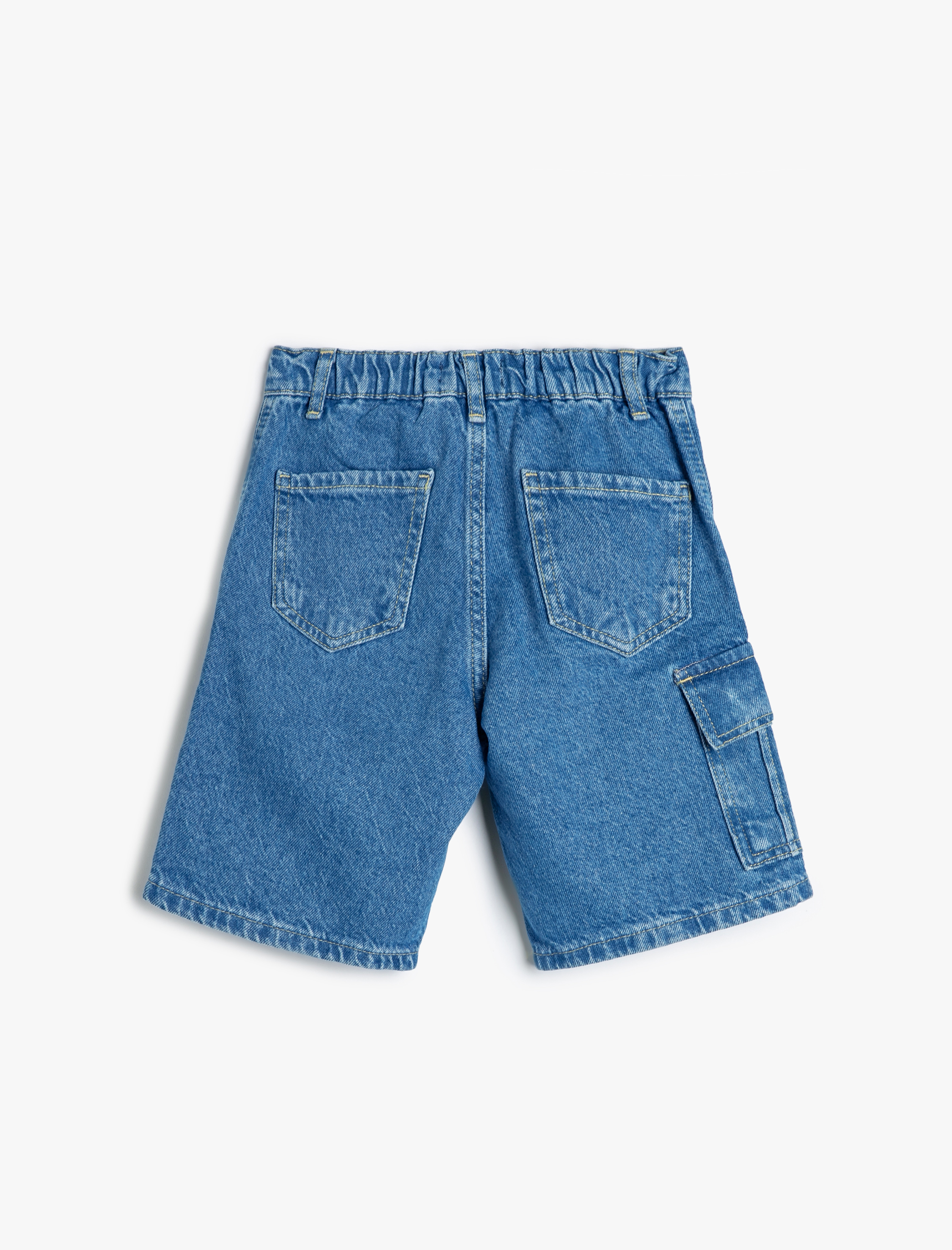  Erkek Çocuk Kot Şort Kargo Cep Pamuklu